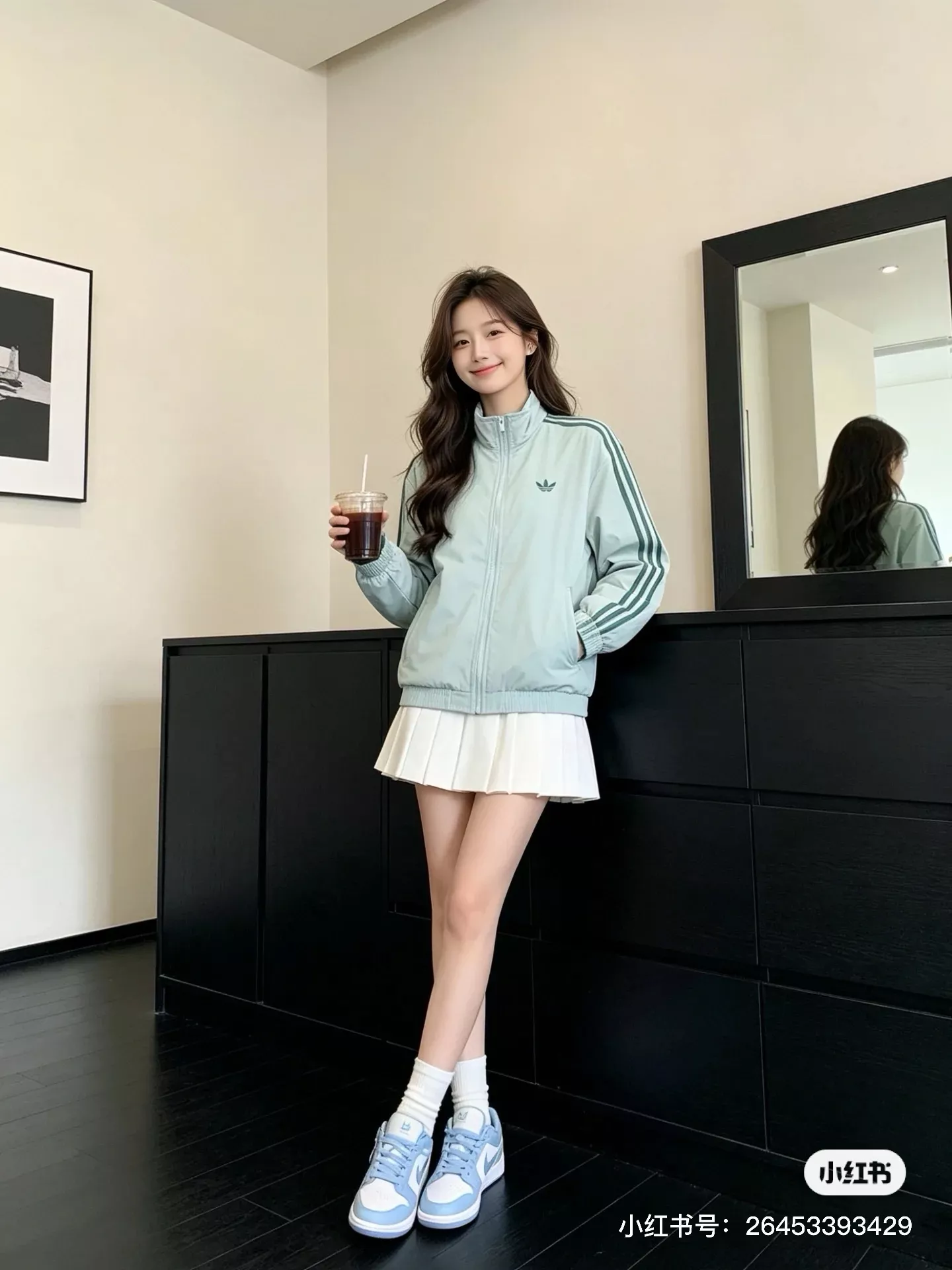 아디다스 삼선 자수 로고 스탠드넥 윈드브레이커 재킷 상세 이미지 40