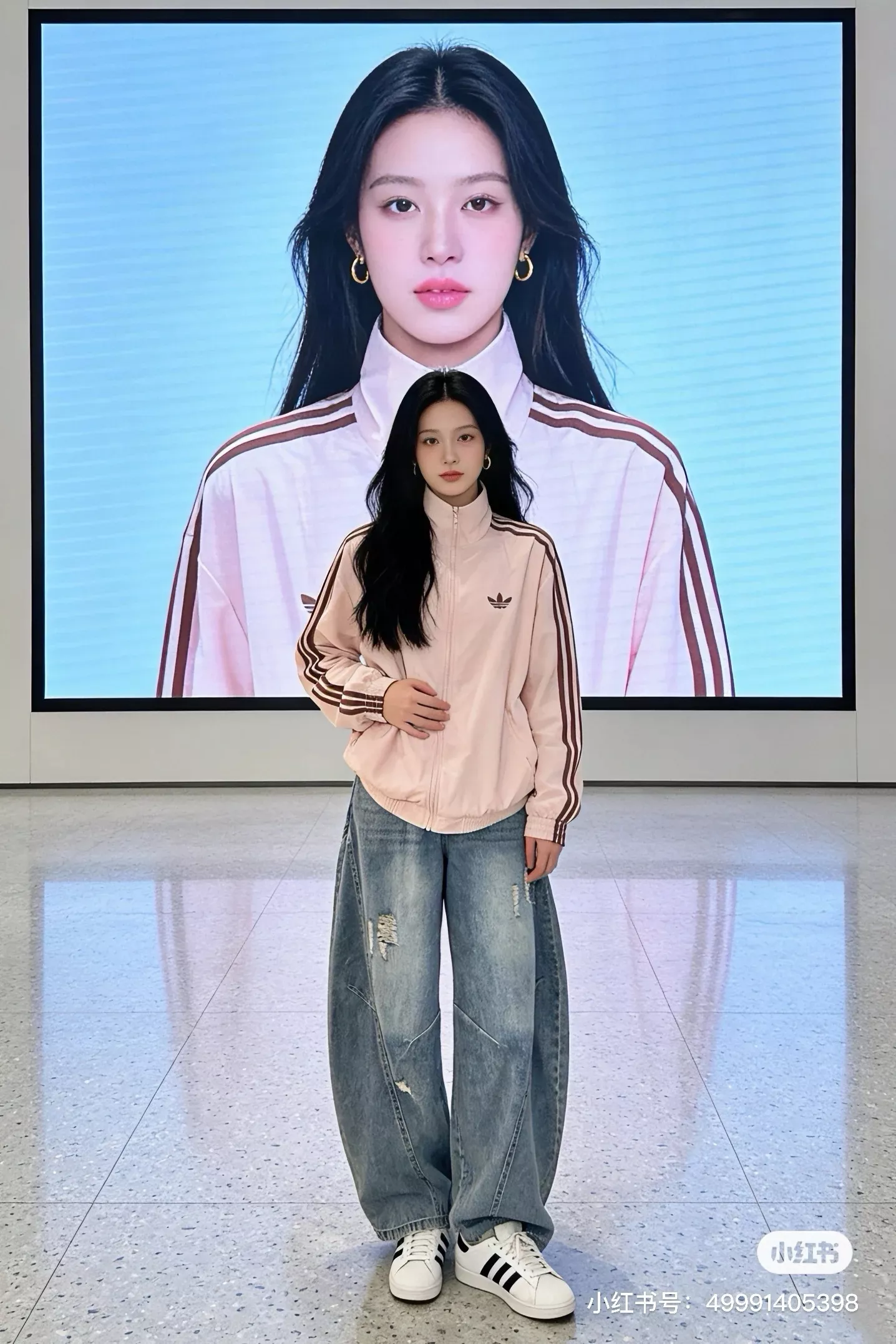 아디다스 삼선 자수 로고 스탠드넥 윈드브레이커 재킷 상세 이미지 47