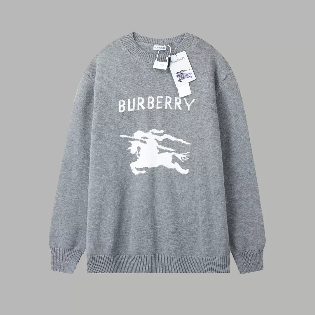버버리 전마 자카드 라운드넥 울 캐시미어 니트 상세 이미지 1