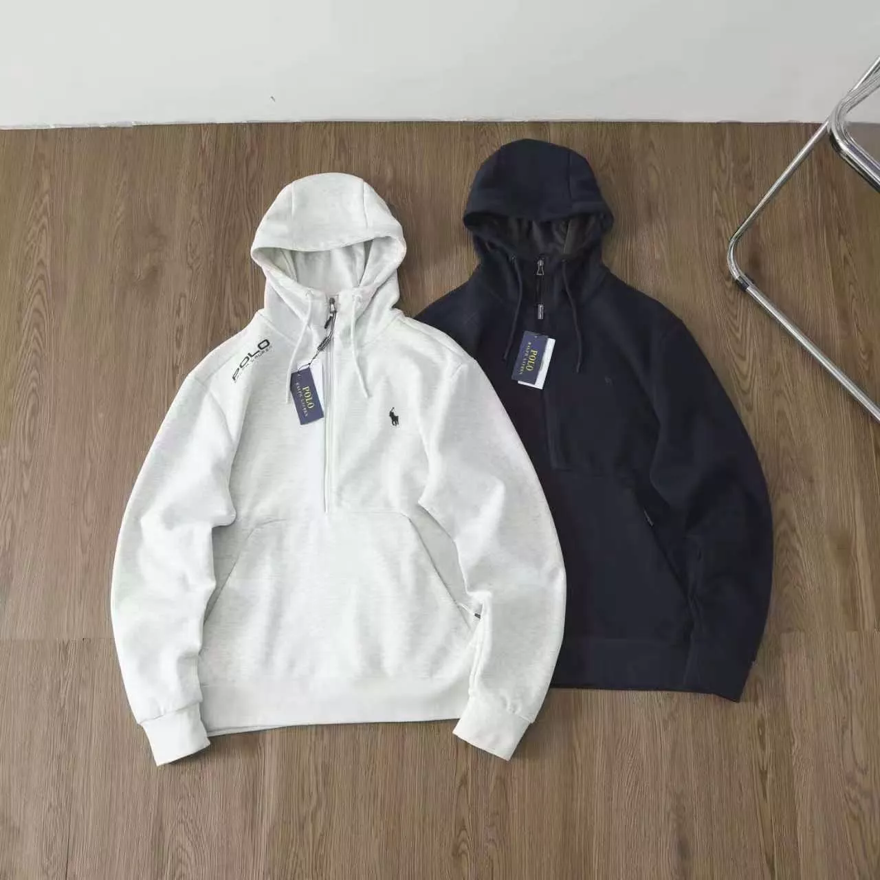 랄프로렌 반집업 로고 캥거루포켓 후드 티셔츠 상세 이미지 1