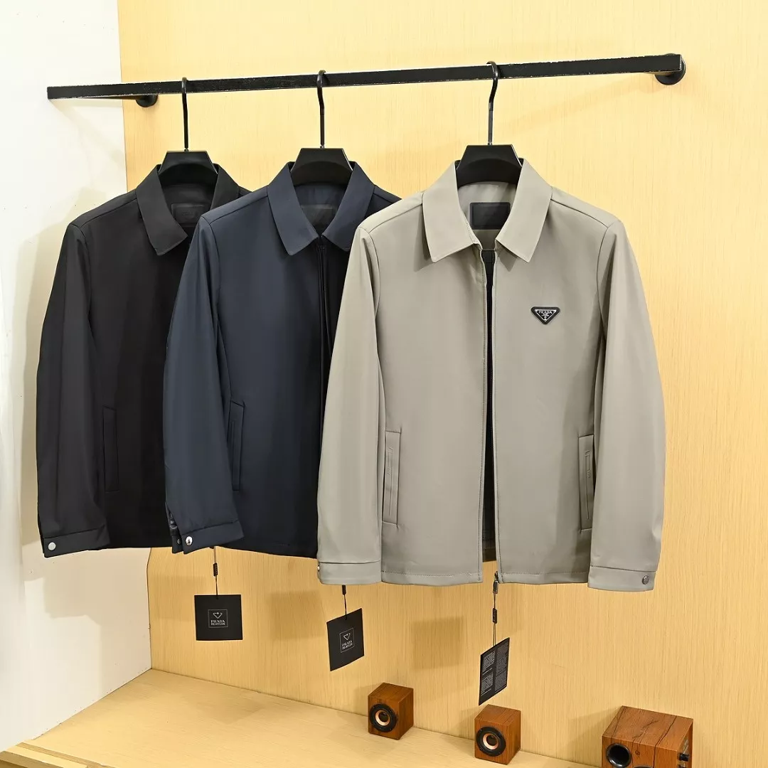 프라다 삼각 로고 경량 폴리에스터 카라 재킷 상세 이미지 5