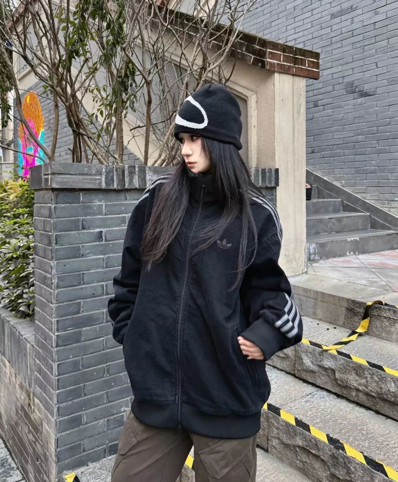 아디다스 워싱 데님 트랙 라인 더블지퍼 재킷 상세 이미지 18