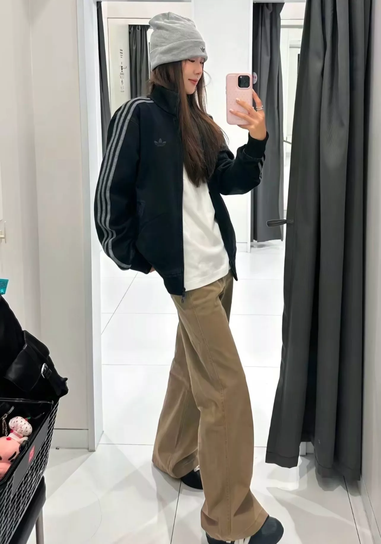 아디다스 워싱 데님 트랙 라인 더블지퍼 재킷 상세 이미지 13