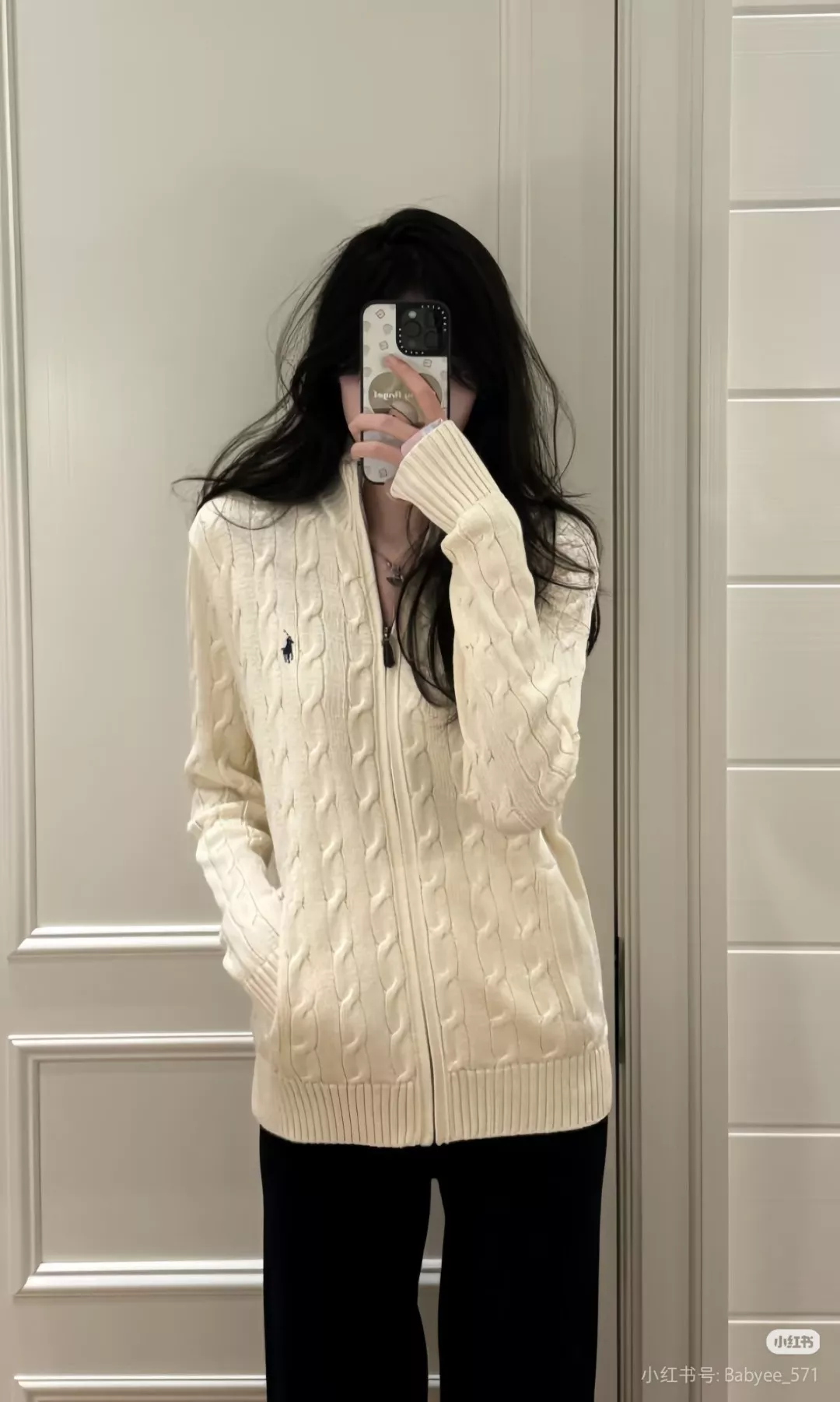 랄프로렌 케이블 니트 폴로 자수 집업 가디건 상세 이미지 11