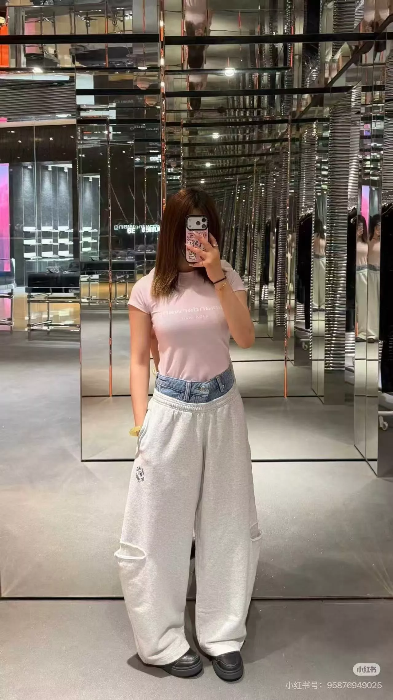 알렉산더왕 레터 자수 데님 레이어드 와이드 팬츠 상세 이미지 11