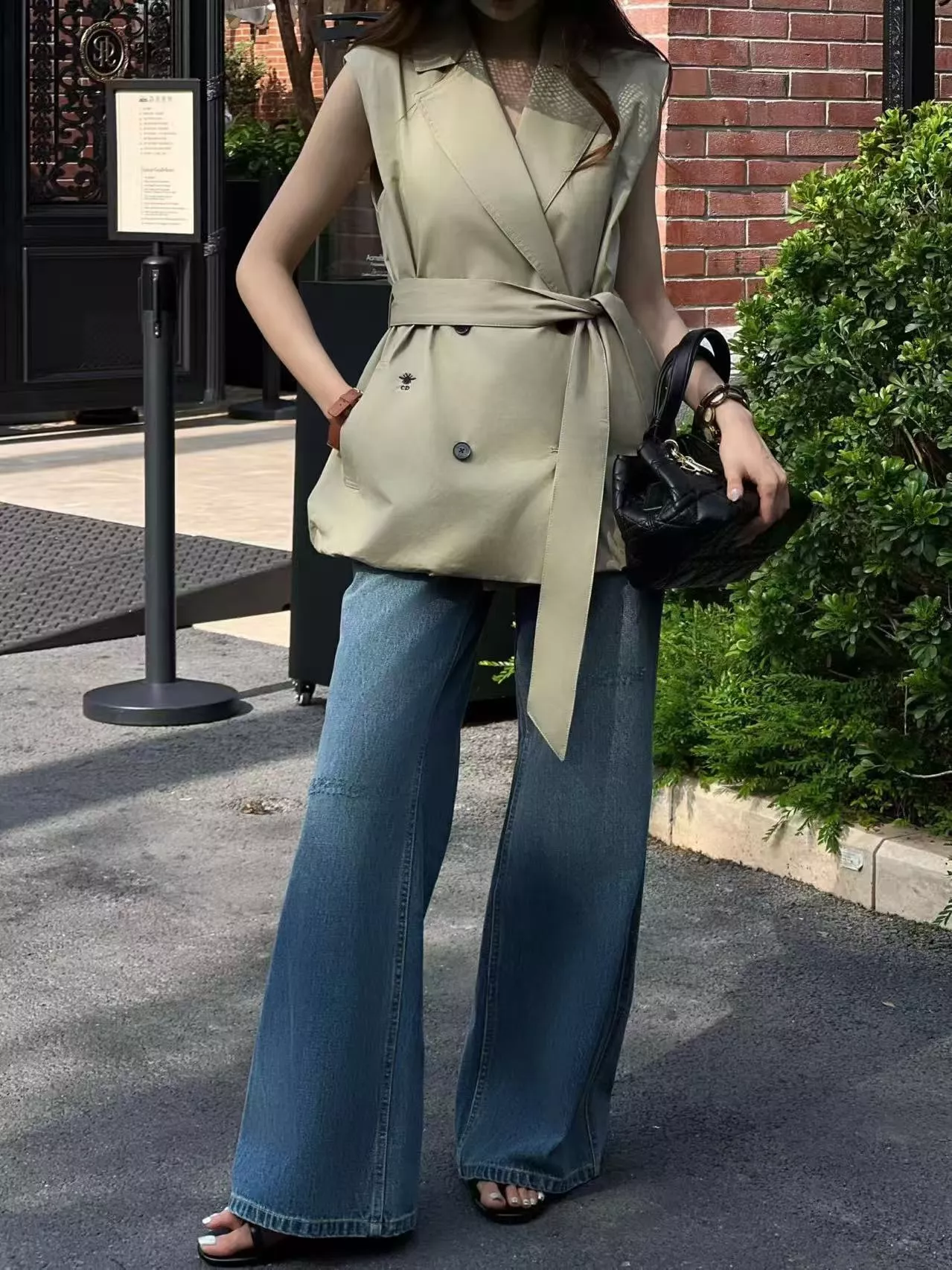 디올 더블브레스트 벨트 슬림핏 롱 조끼 상세 이미지 15