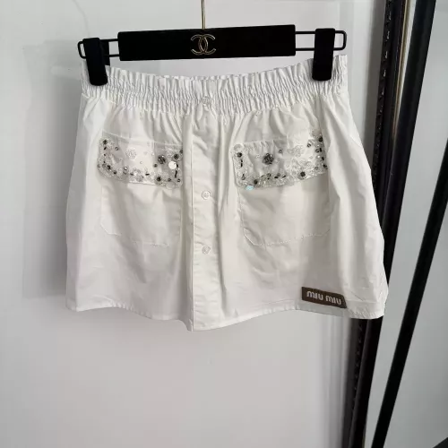 미우미우 시퀸 비즈 포켓 속바지 내장 미니 스커트