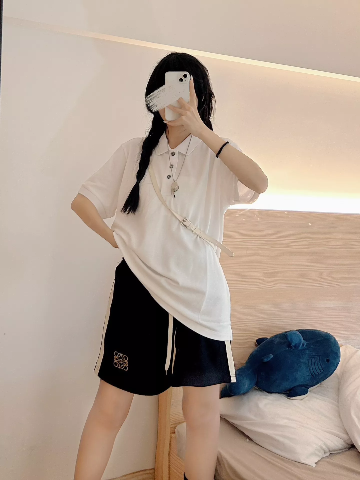 디올 자수 클라우드 레터링 반소매 폴로 셔츠 상세 이미지 15