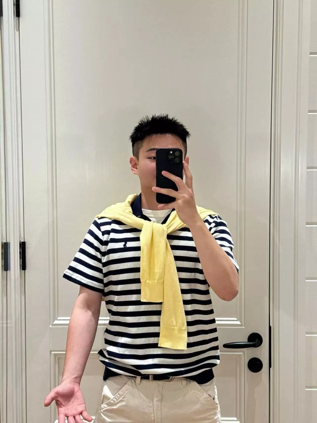 랄프로렌 스트라이프 코튼 니트 폴로 반소매 티셔츠 상세 이미지 11
