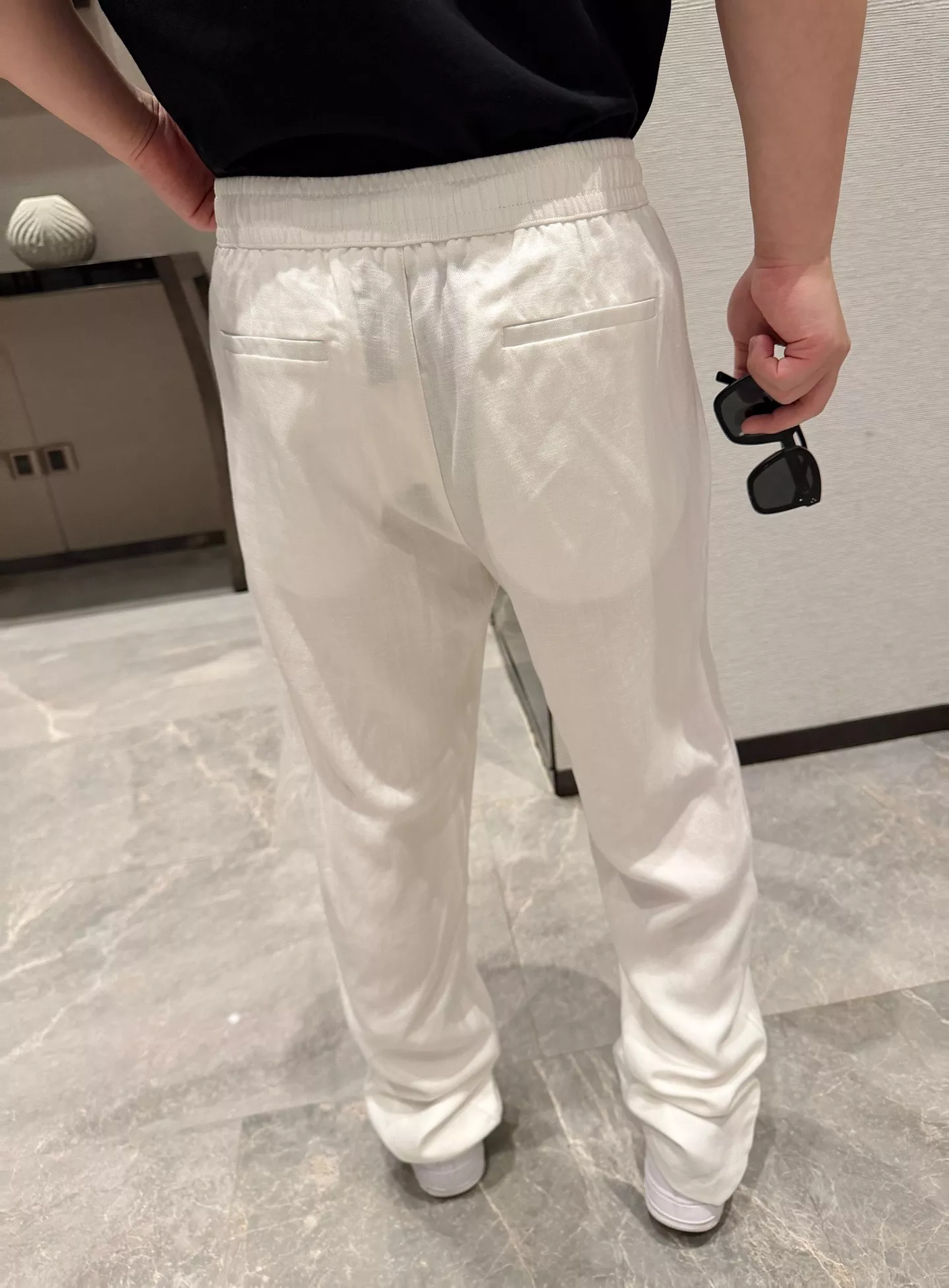 브루넬로쿠치넬리 드로스트링 헤링본 린넨 블렌드 롱팬츠 상세 이미지 15