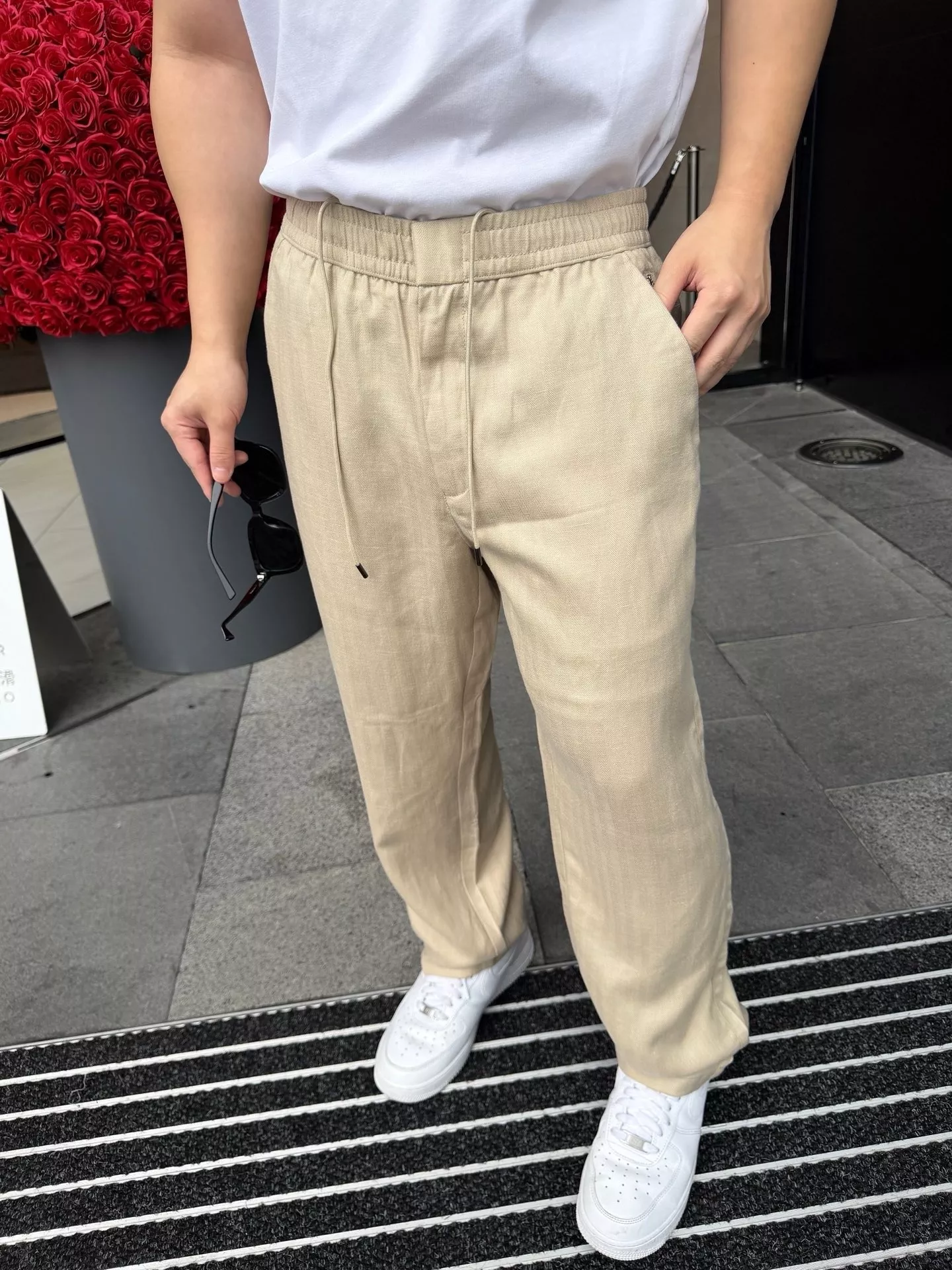 브루넬로쿠치넬리 드로스트링 헤링본 린넨 블렌드 롱 팬츠 상세 이미지 15