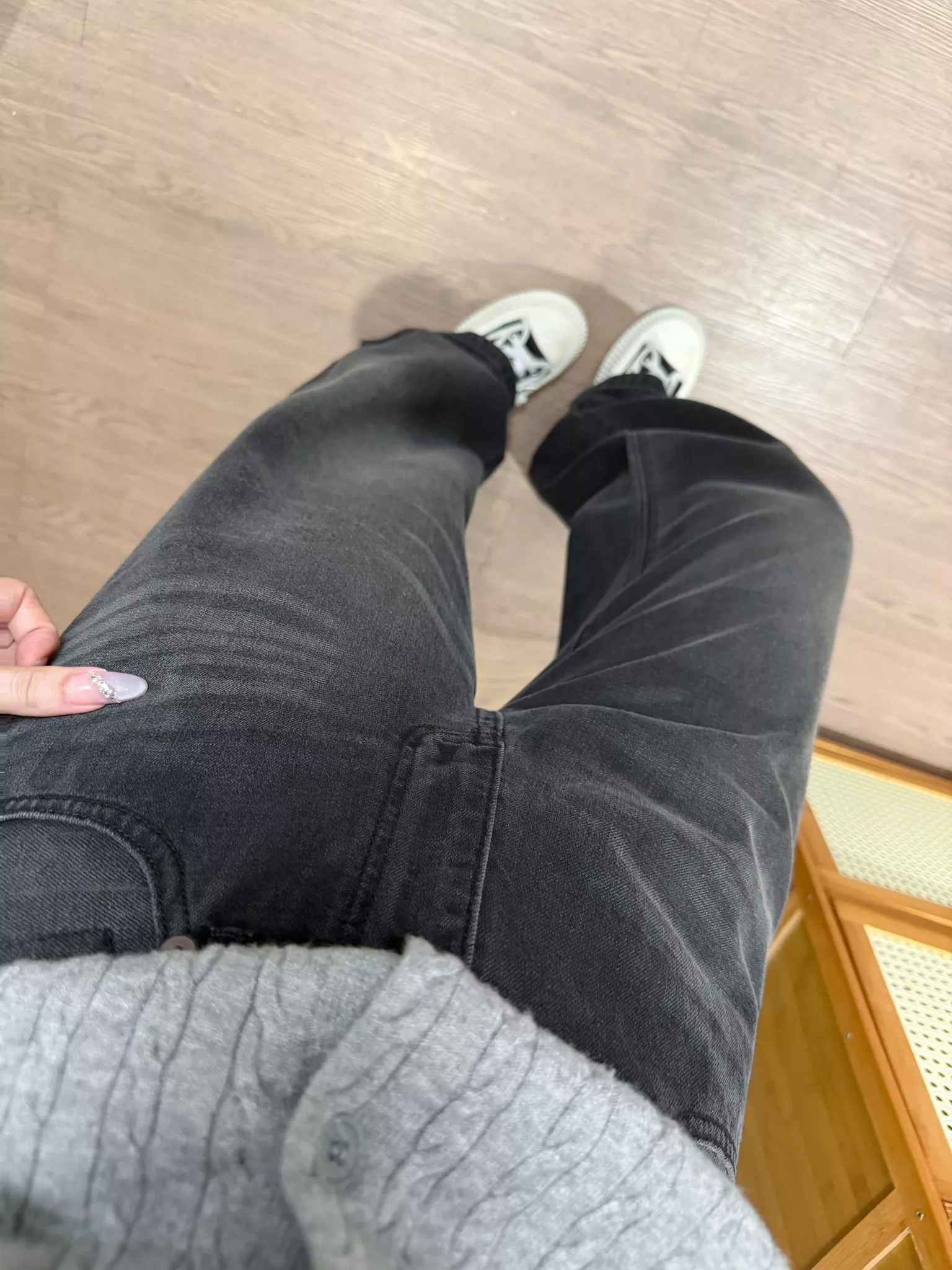 알써틴 하이웨이스트 워싱 스트레이트 데님 팬츠 상세 이미지 35