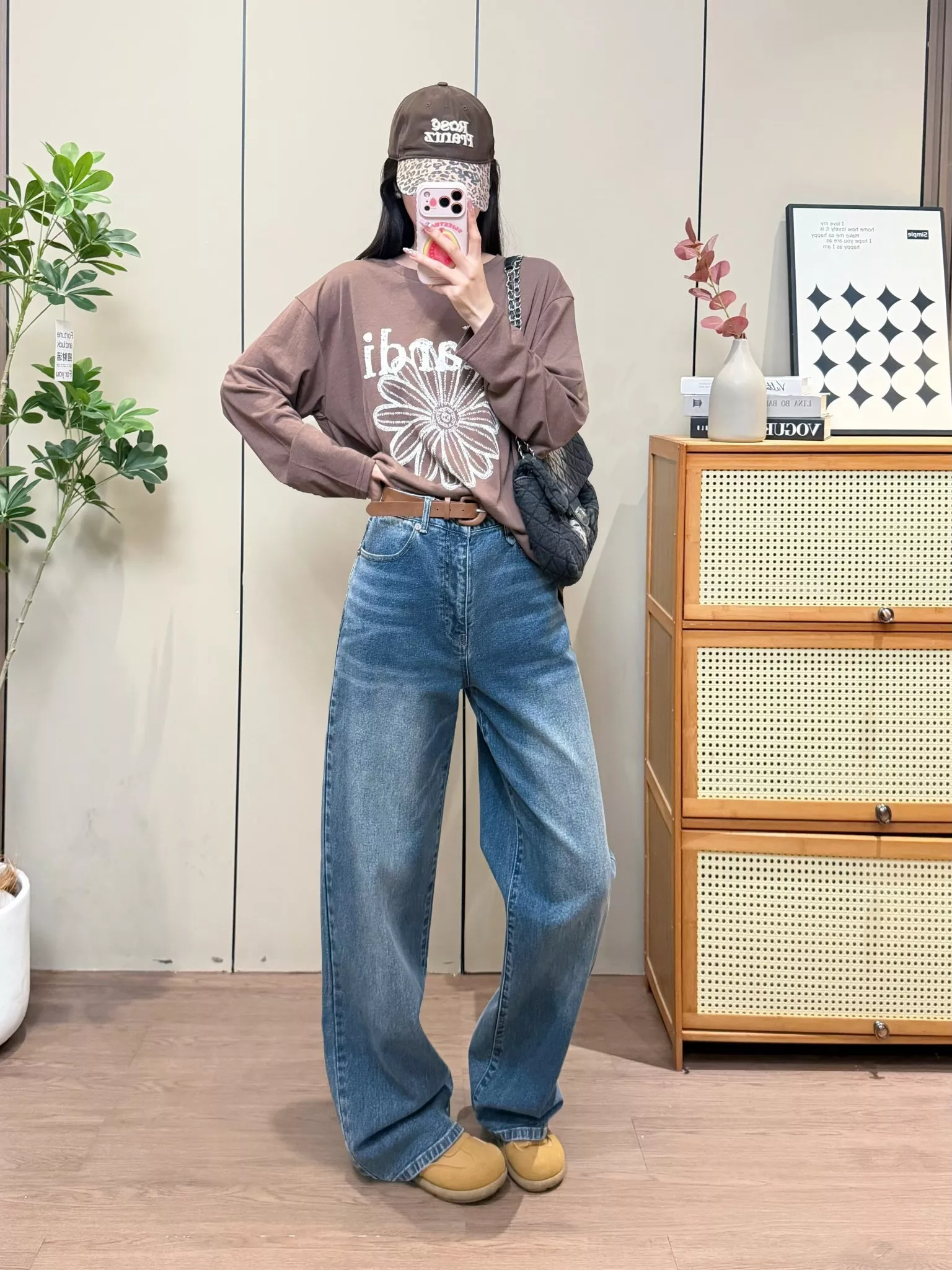 알써틴 하이웨이스트 워싱 스트레이트 데님 팬츠 상세 이미지 37