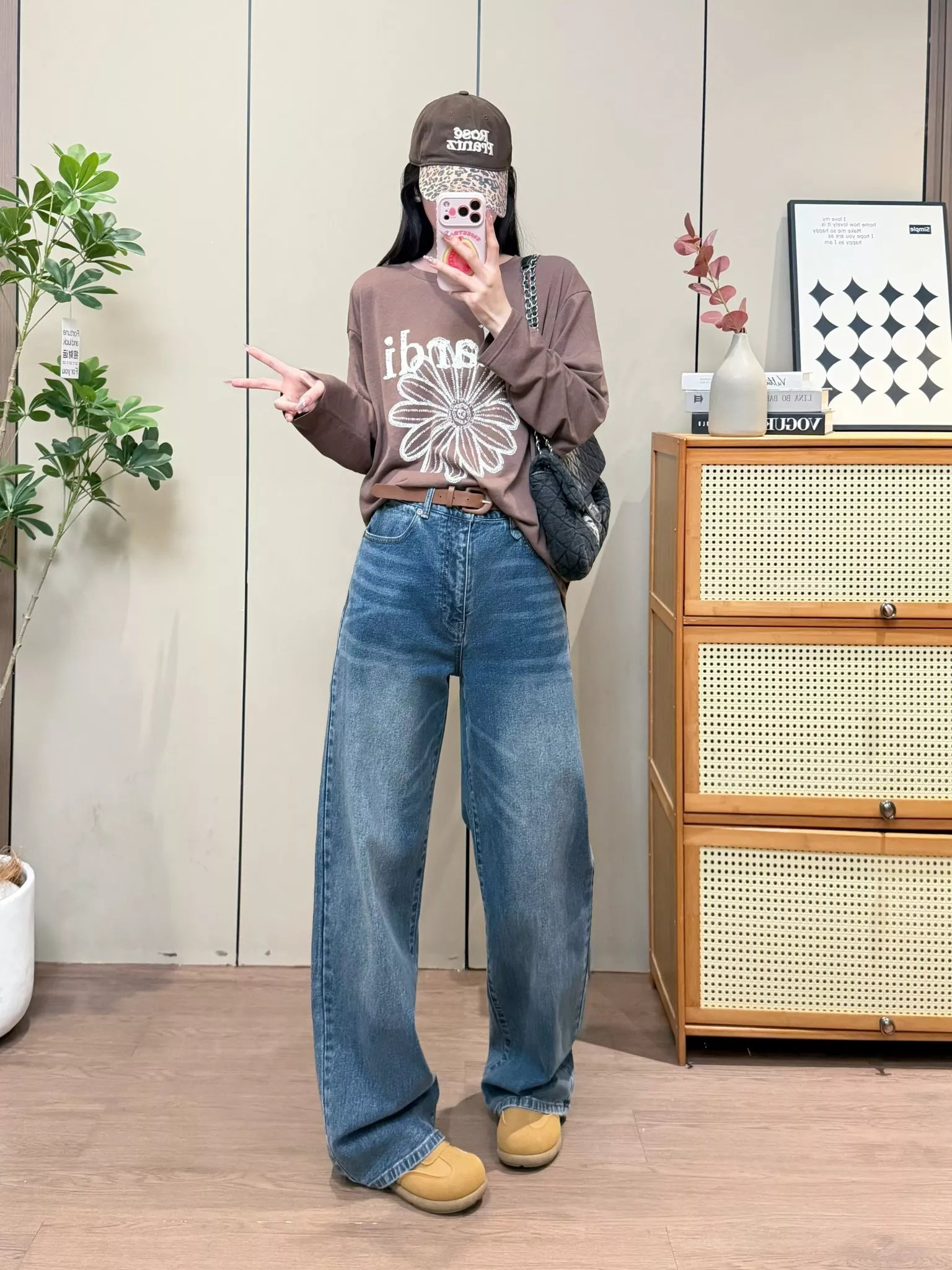 알써틴 하이웨이스트 워싱 스트레이트 데님 팬츠 상세 이미지 38