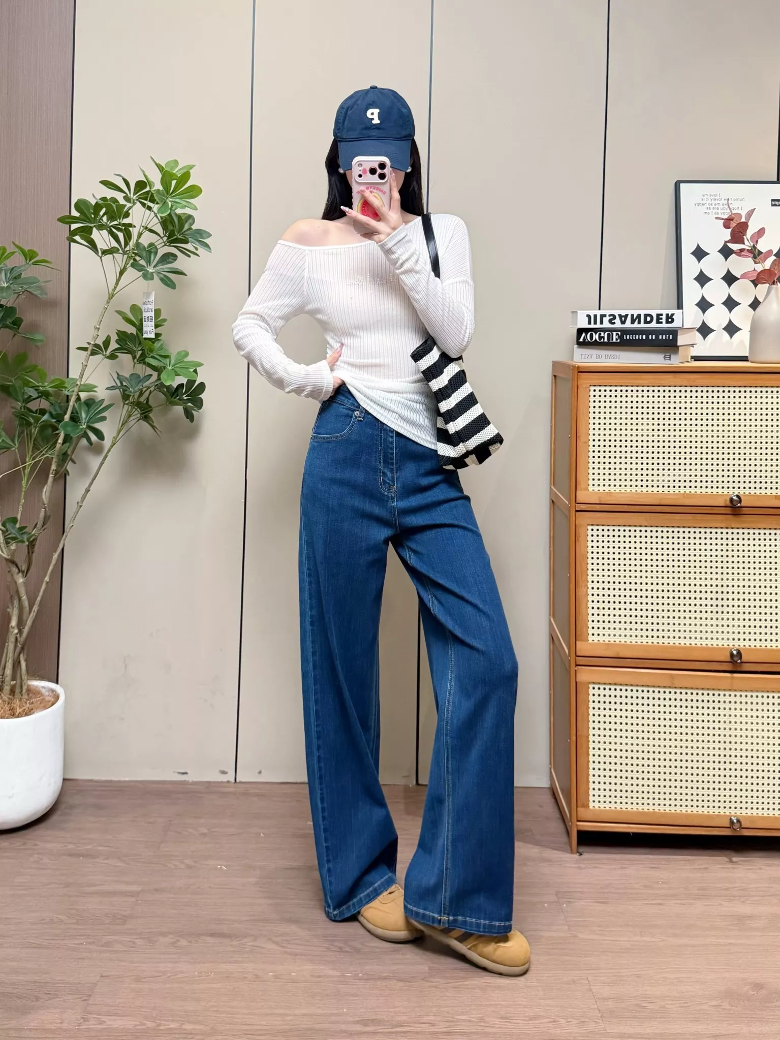 아이시클 하이웨이스트 워싱 스트레이트 데님 팬츠 상세 이미지 29