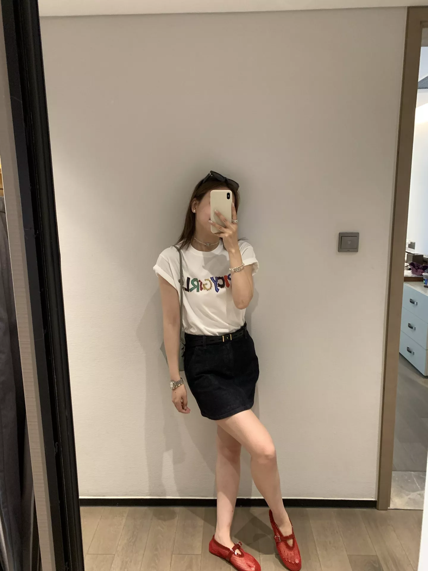 쇼트센텐스 레터링 핸드드로잉 코튼 반소매 티셔츠 상세 이미지 25