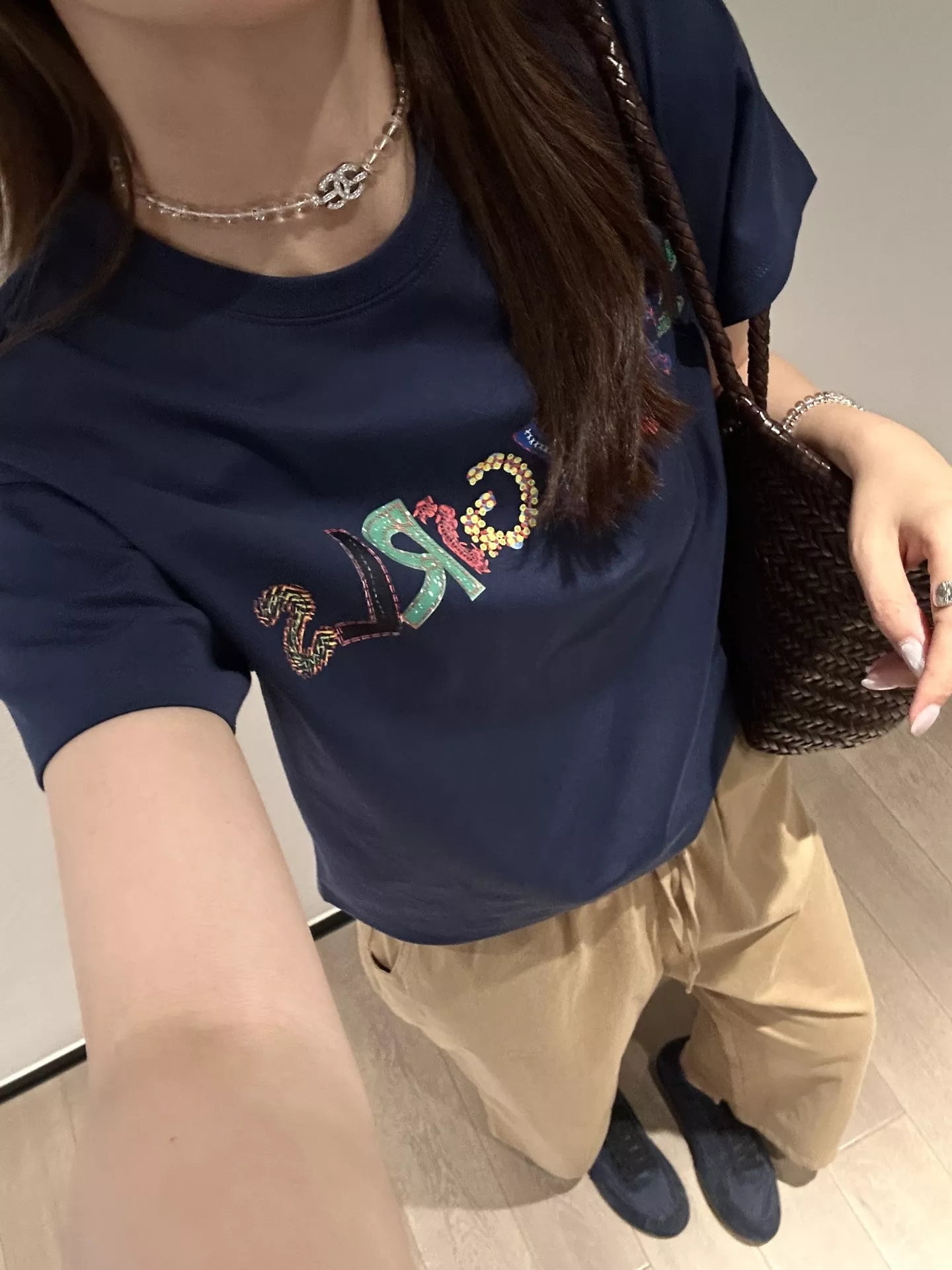 쇼트센텐스 레터링 핸드드로잉 코튼 반소매 티셔츠 상세 이미지 47