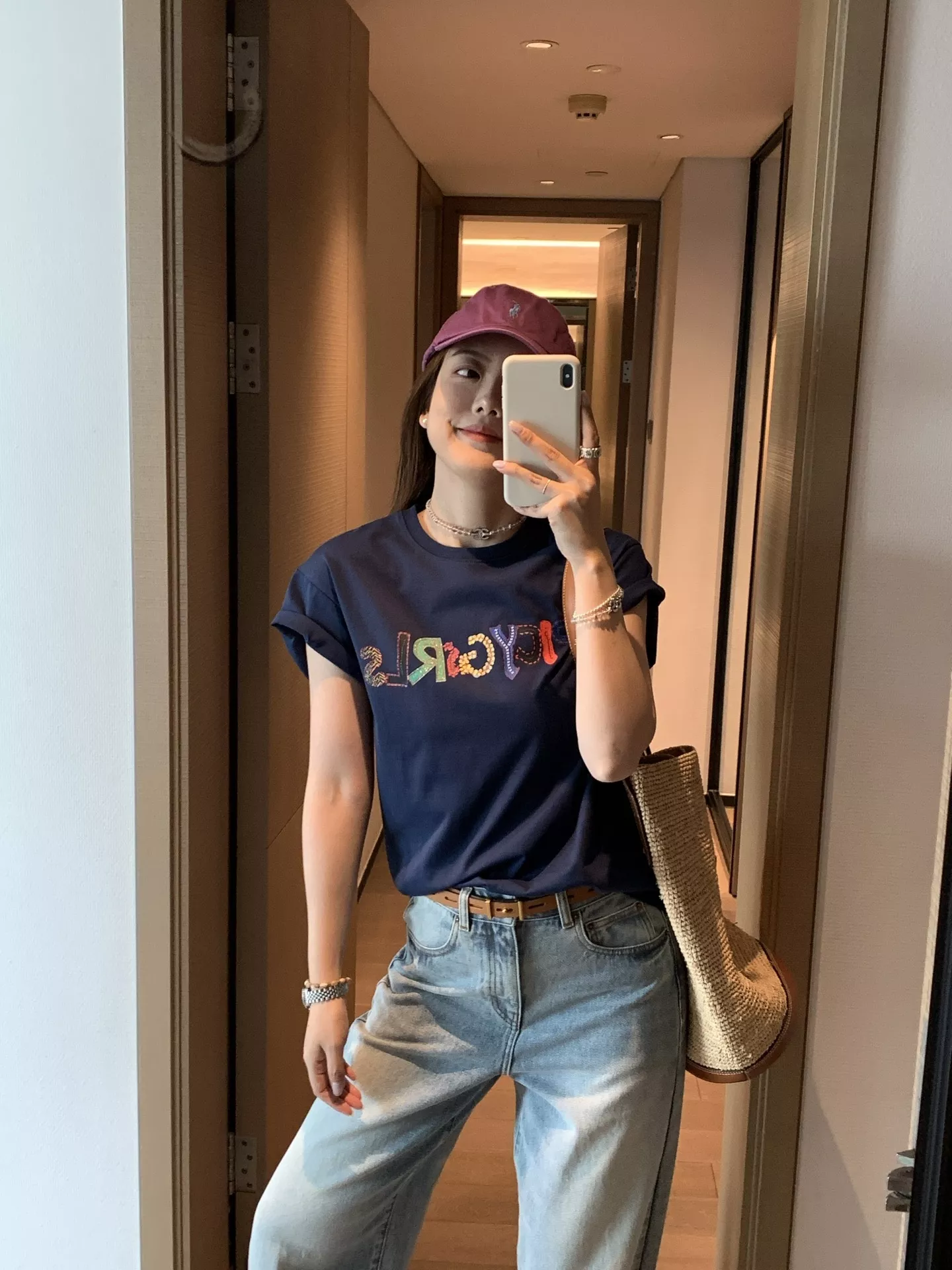 쇼트센텐스 레터링 핸드드로잉 코튼 반소매 티셔츠 상세 이미지 34