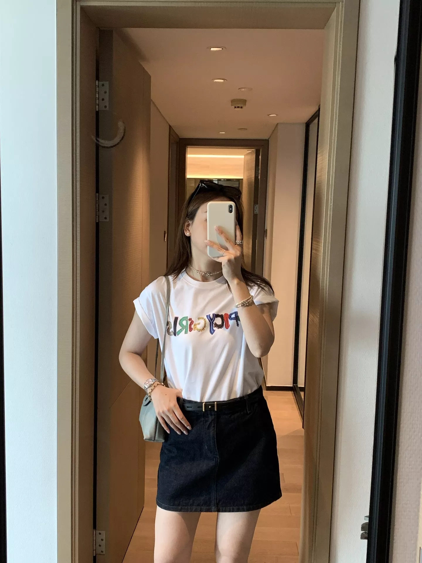 쇼트센텐스 레터링 핸드드로잉 코튼 반소매 티셔츠 상세 이미지 20