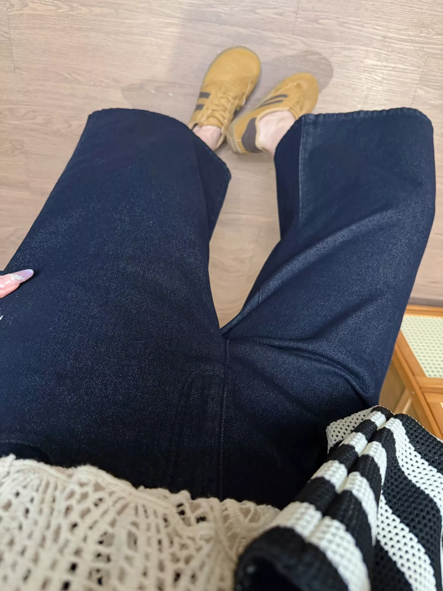 아이시클 하이웨이스트 크롭 와이드 데님 팬츠 상세 이미지 47