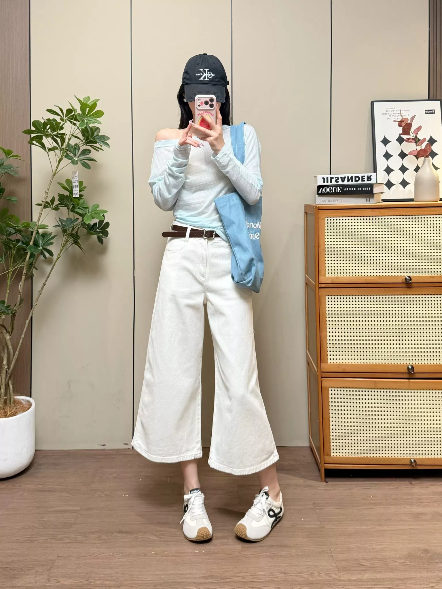 아이시클 하이웨이스트 크롭 와이드 데님 팬츠 상세 이미지 31