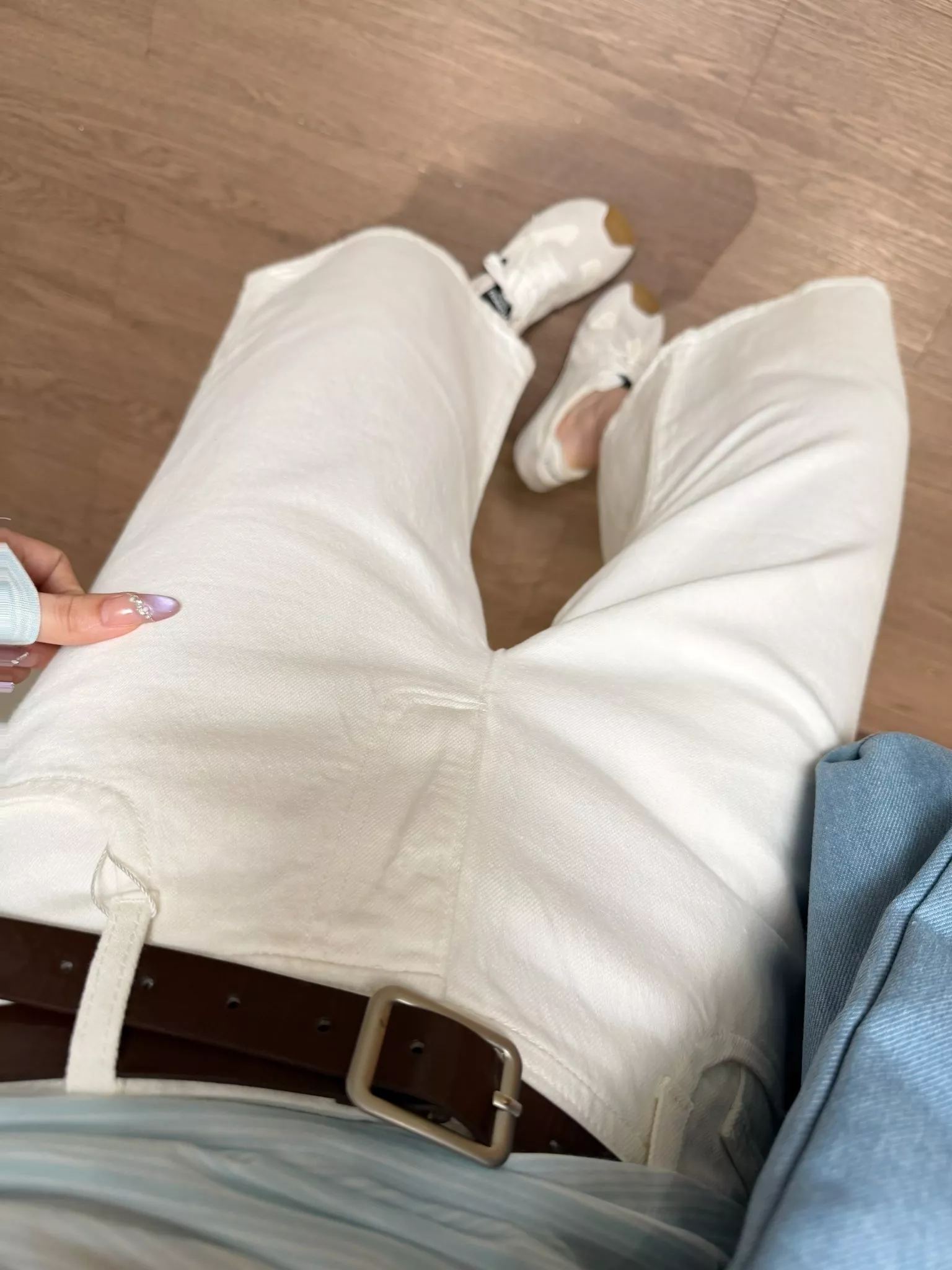 아이시클 하이웨이스트 크롭 와이드 데님 팬츠 상세 이미지 38