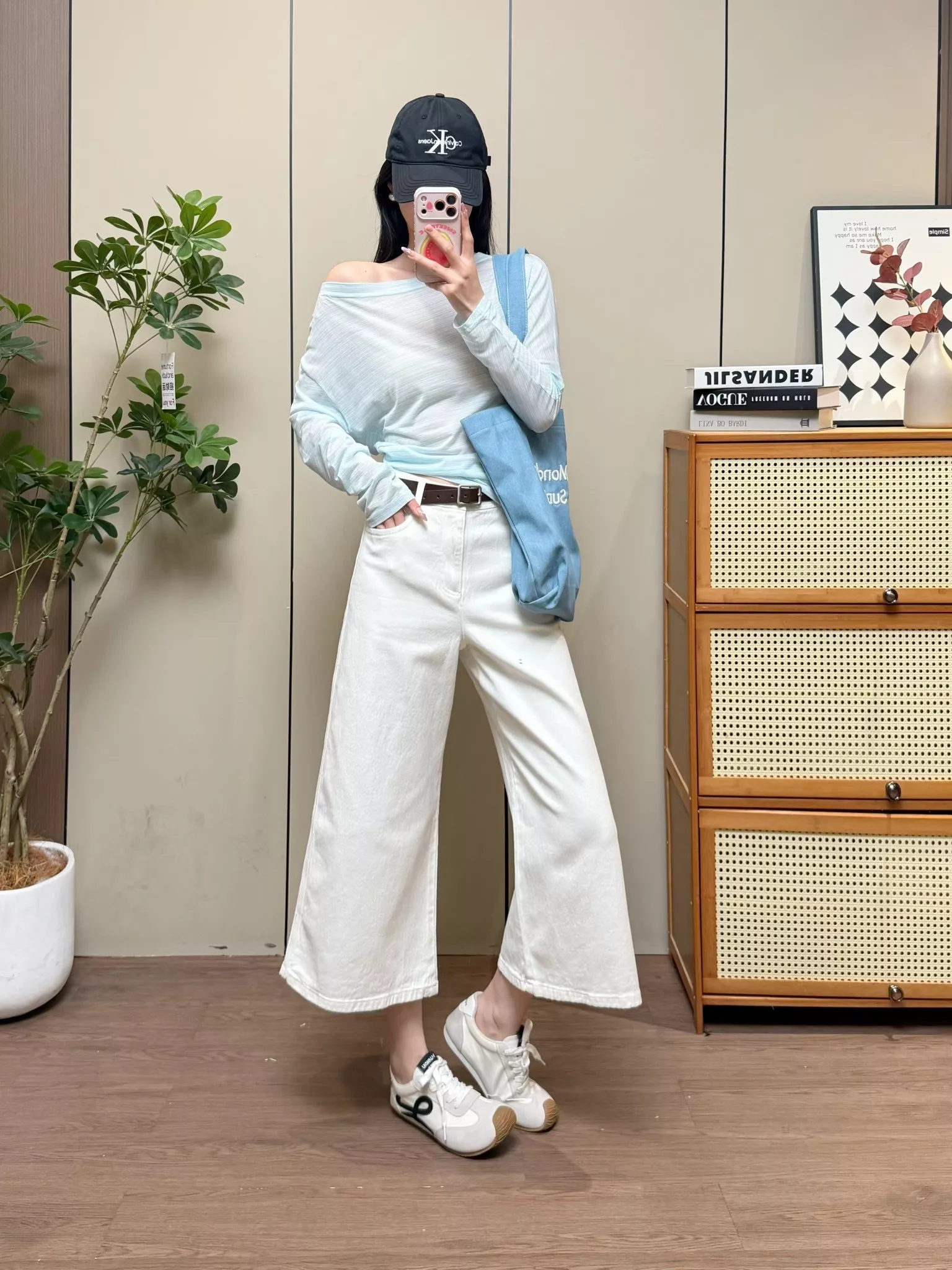 아이시클 하이웨이스트 크롭 와이드 데님 팬츠 상세 이미지 32