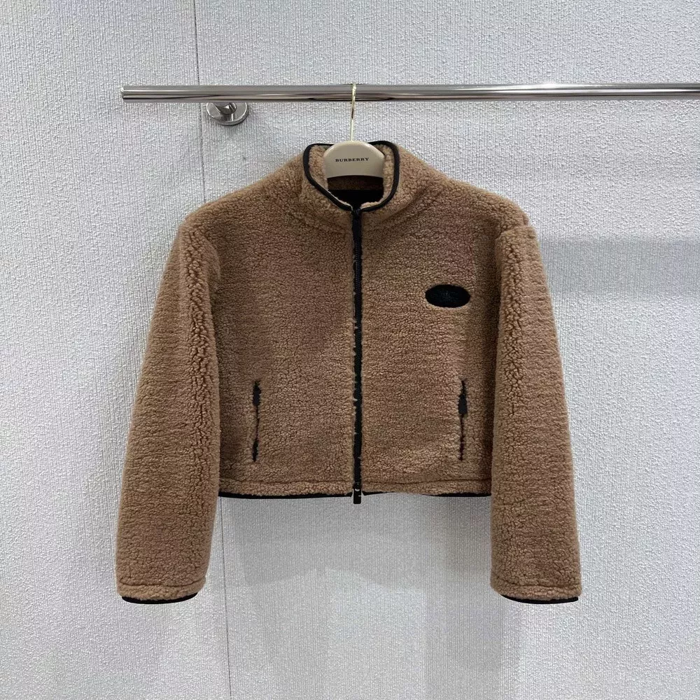 버버리 울 블렌드 테디 플리스 집업 재킷