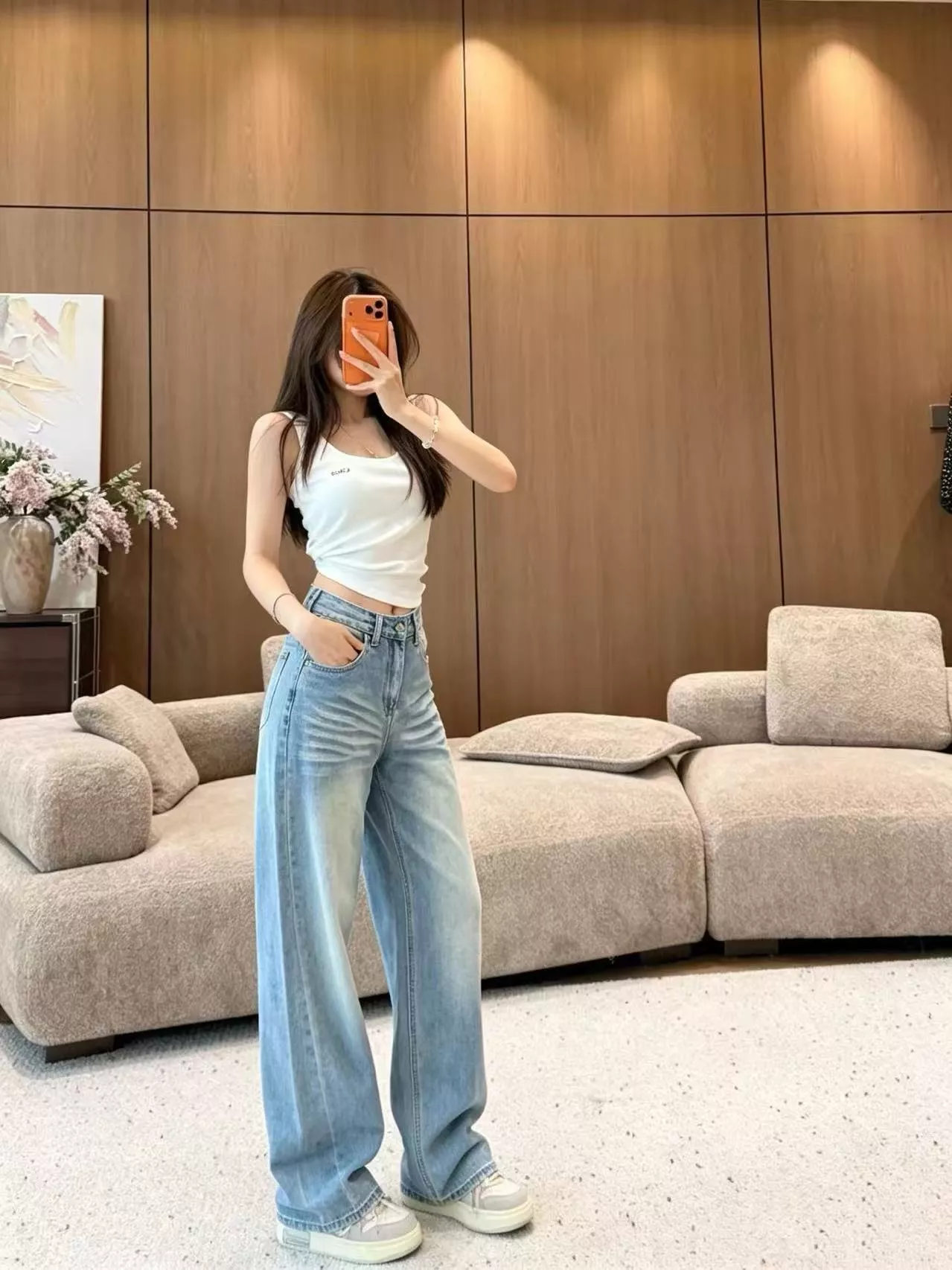 크롬하츠 워시드 크로스 자수 백포켓 데님 팬츠 상세 이미지 14