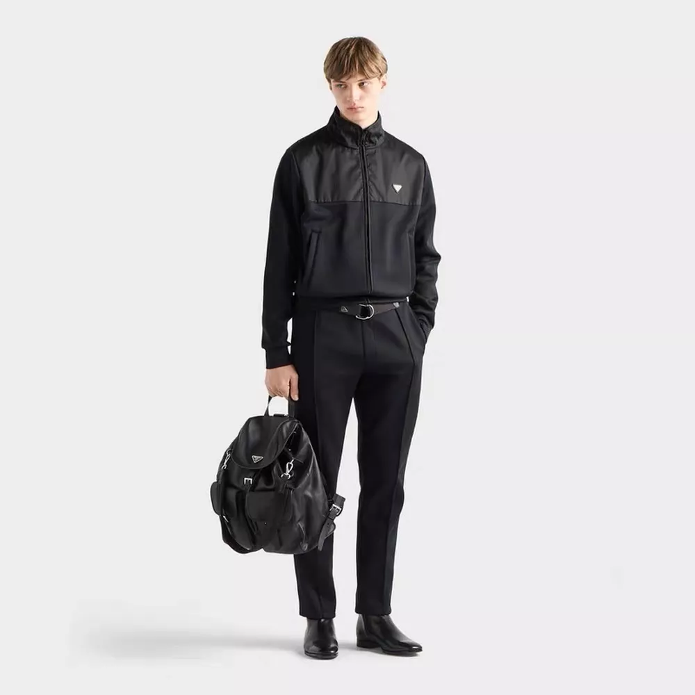 프라다 리나일론 디테일 코튼 플리스 집업 재킷 상세 이미지 10
