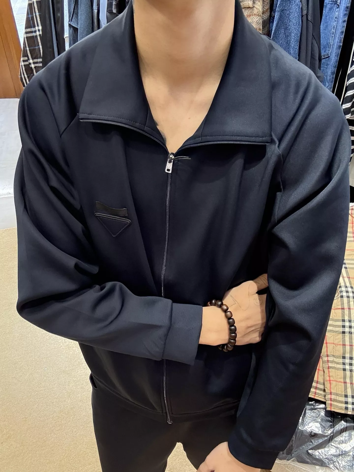 프라다 지퍼 디테일 직물 집업 재킷 상세 이미지 27