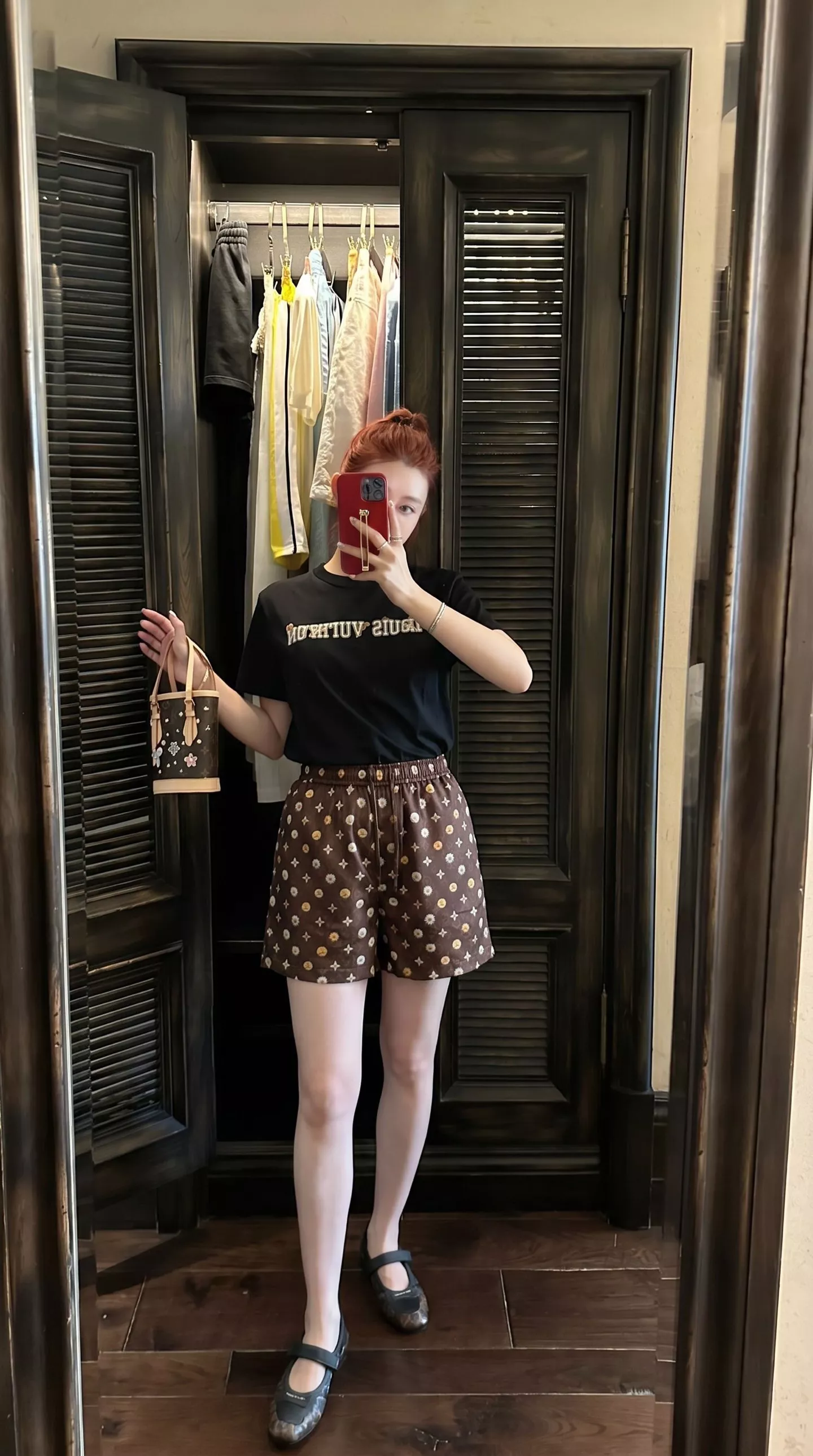 루이비통 모노그램 데이지 프린트 밴딩 하프 팬츠 상세 이미지 12
