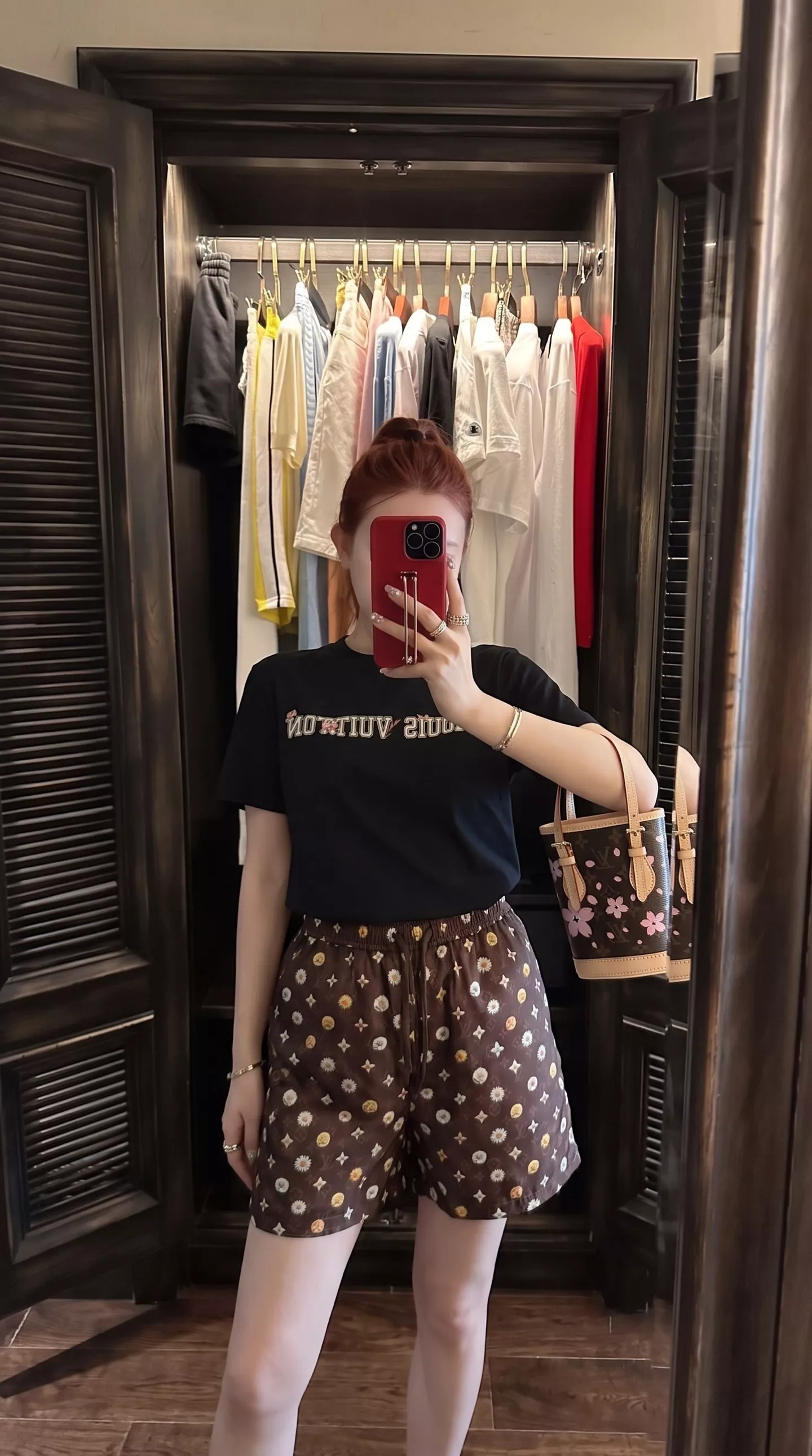 루이비통 모노그램 데이지 프린트 밴딩 하프 팬츠 상세 이미지 14