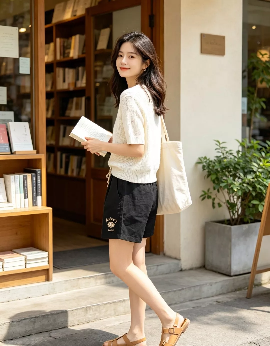 버버리 체크 로고 자수 린넨 블렌드 하프 팬츠 상세 이미지 14