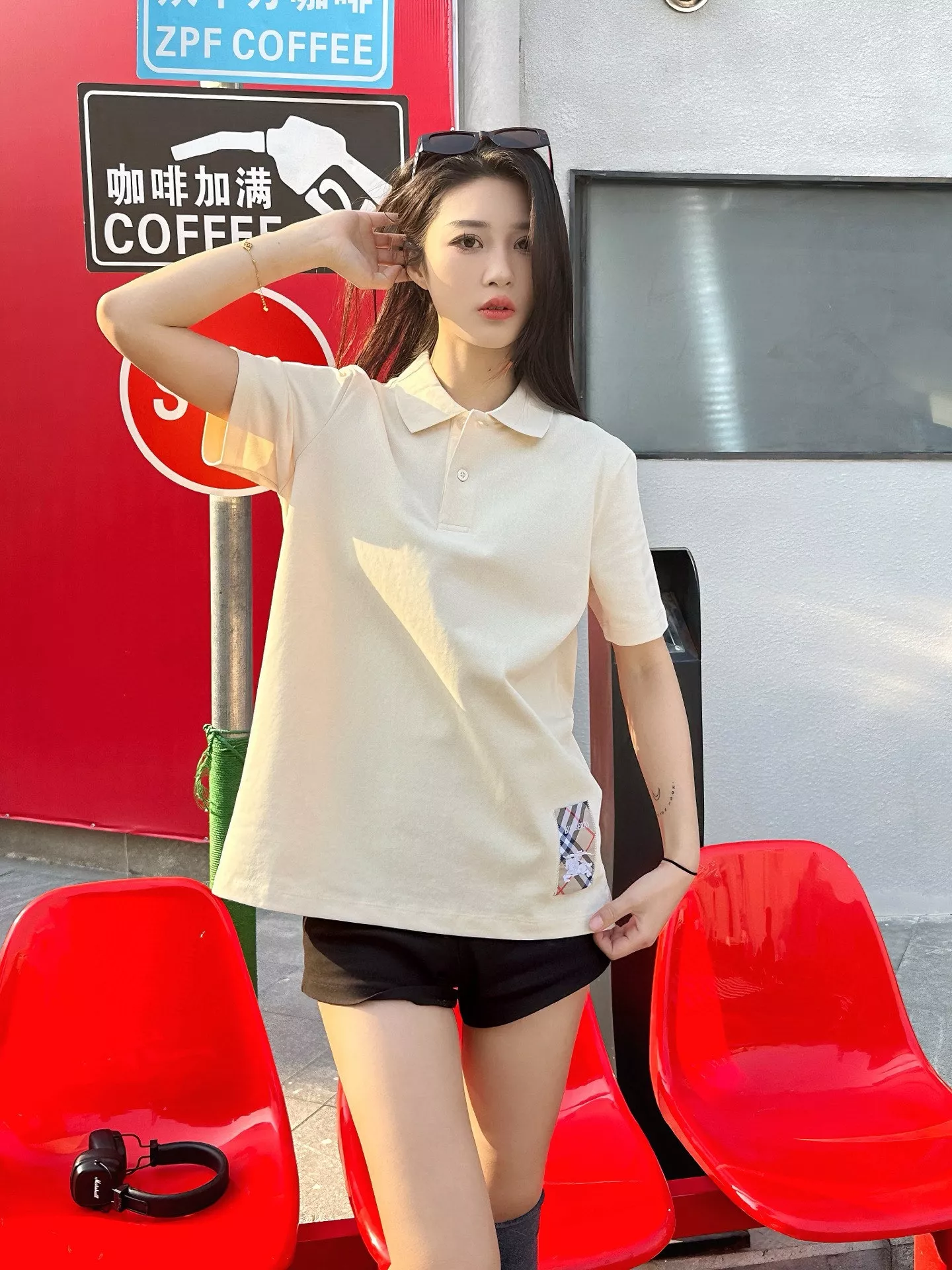 버버리 전마 패치 자수 폴로 반소매 티셔츠 상세 이미지 19