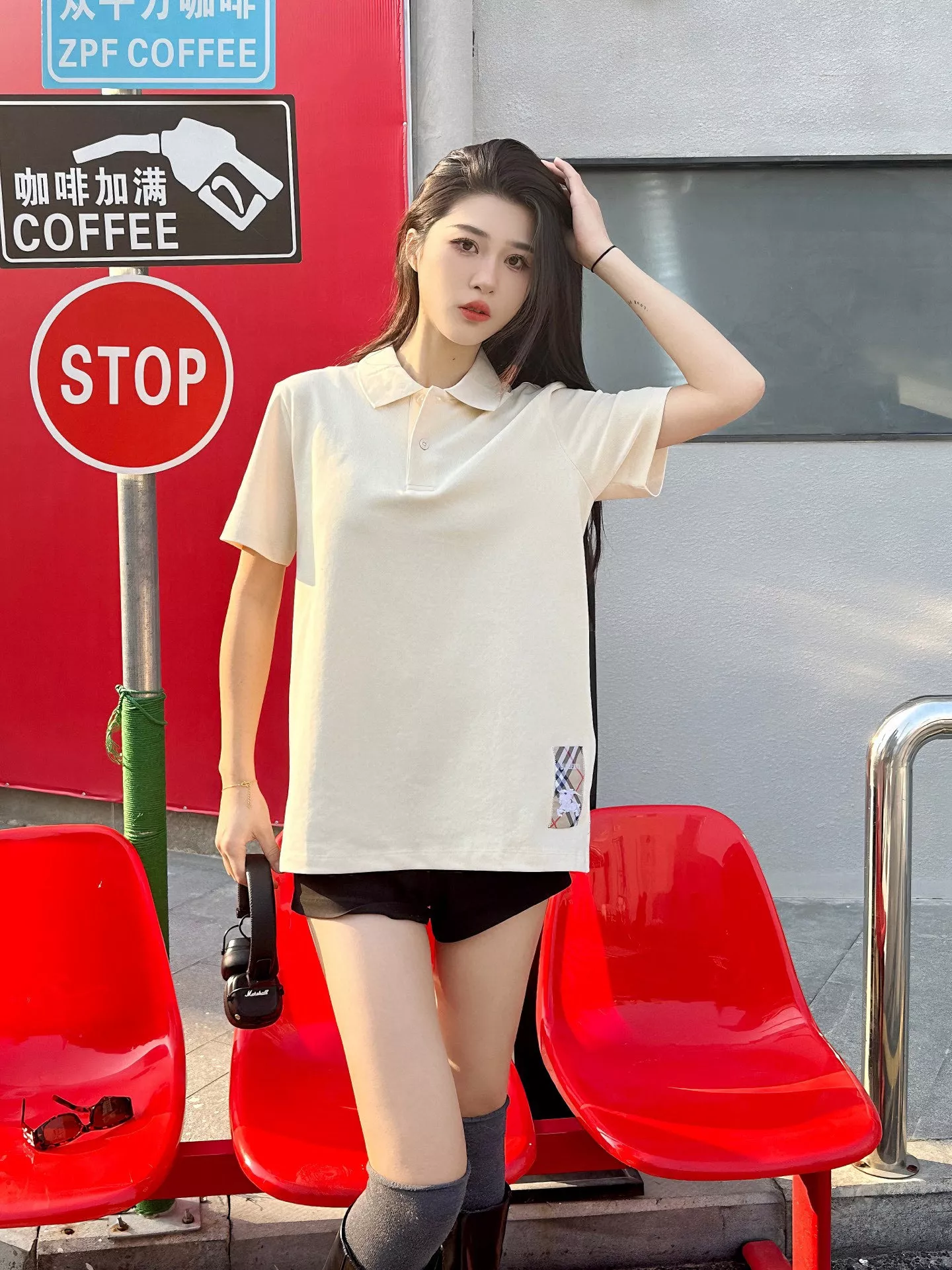 버버리 전마 패치 자수 폴로 반소매 티셔츠 상세 이미지 18