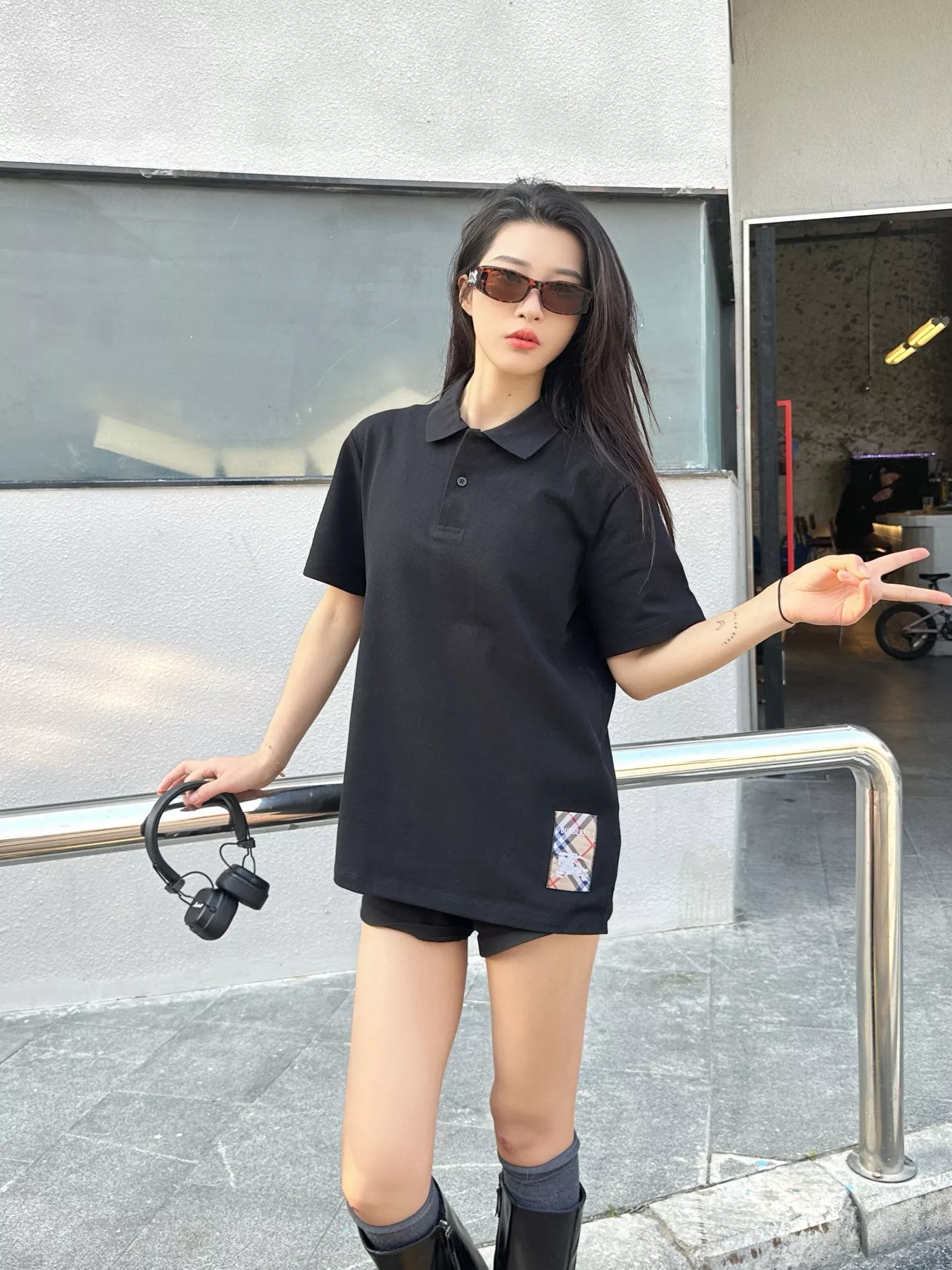 버버리 전마 패치 자수 반소매 폴로 티셔츠 상세 이미지 12