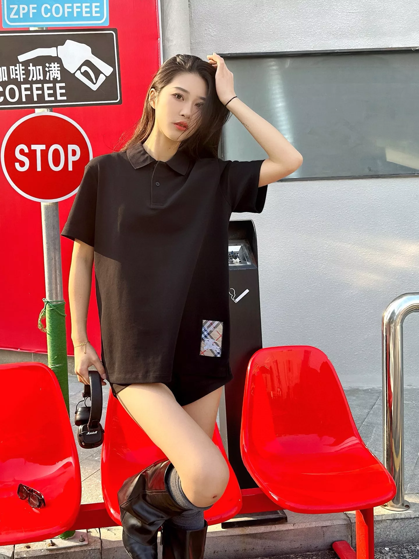 버버리 전마 패치 자수 반소매 폴로 티셔츠 상세 이미지 13