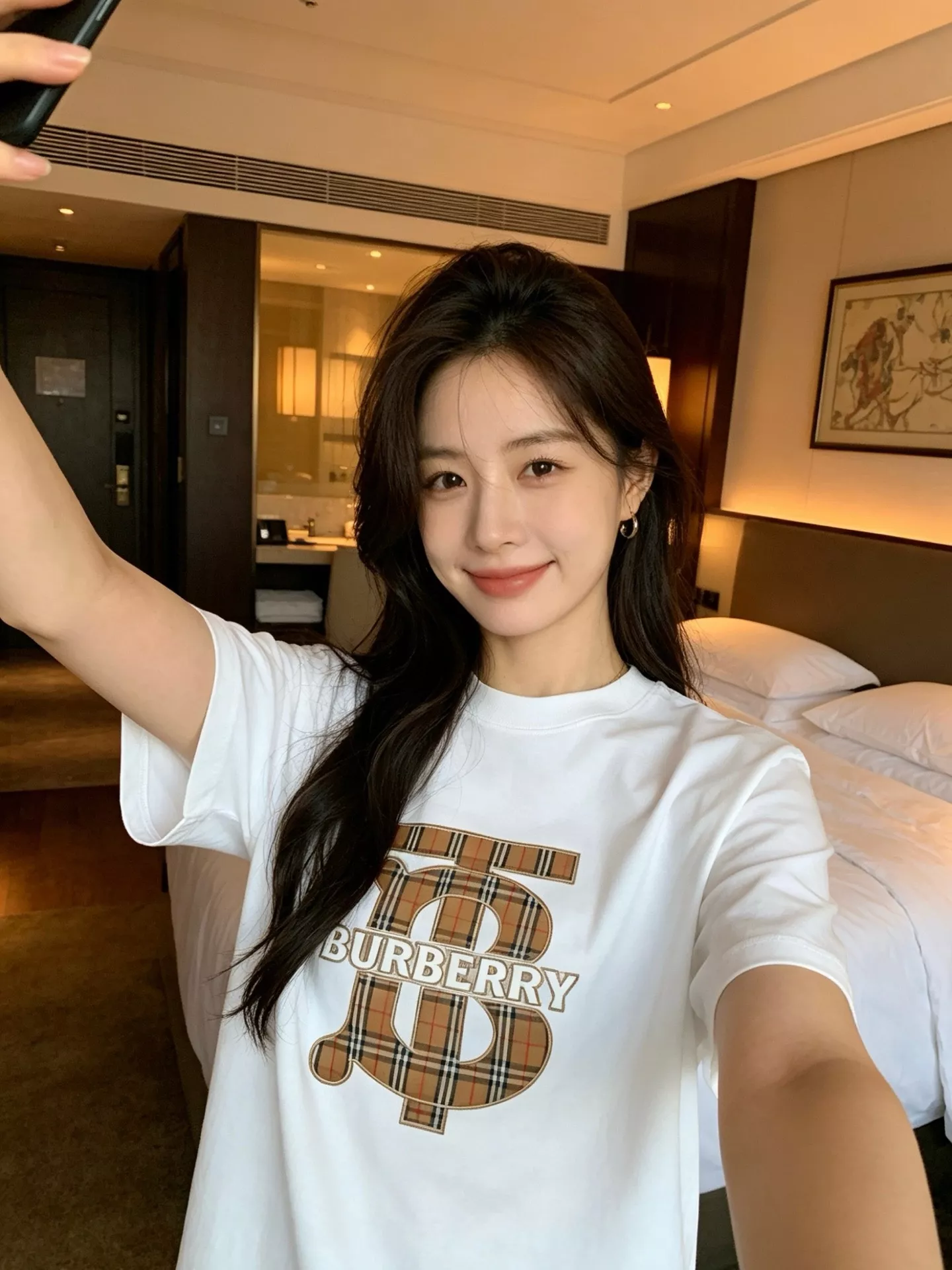 버버리 체크 TB 로고 아플리케 자수 반소매 티셔츠 상세 이미지 16