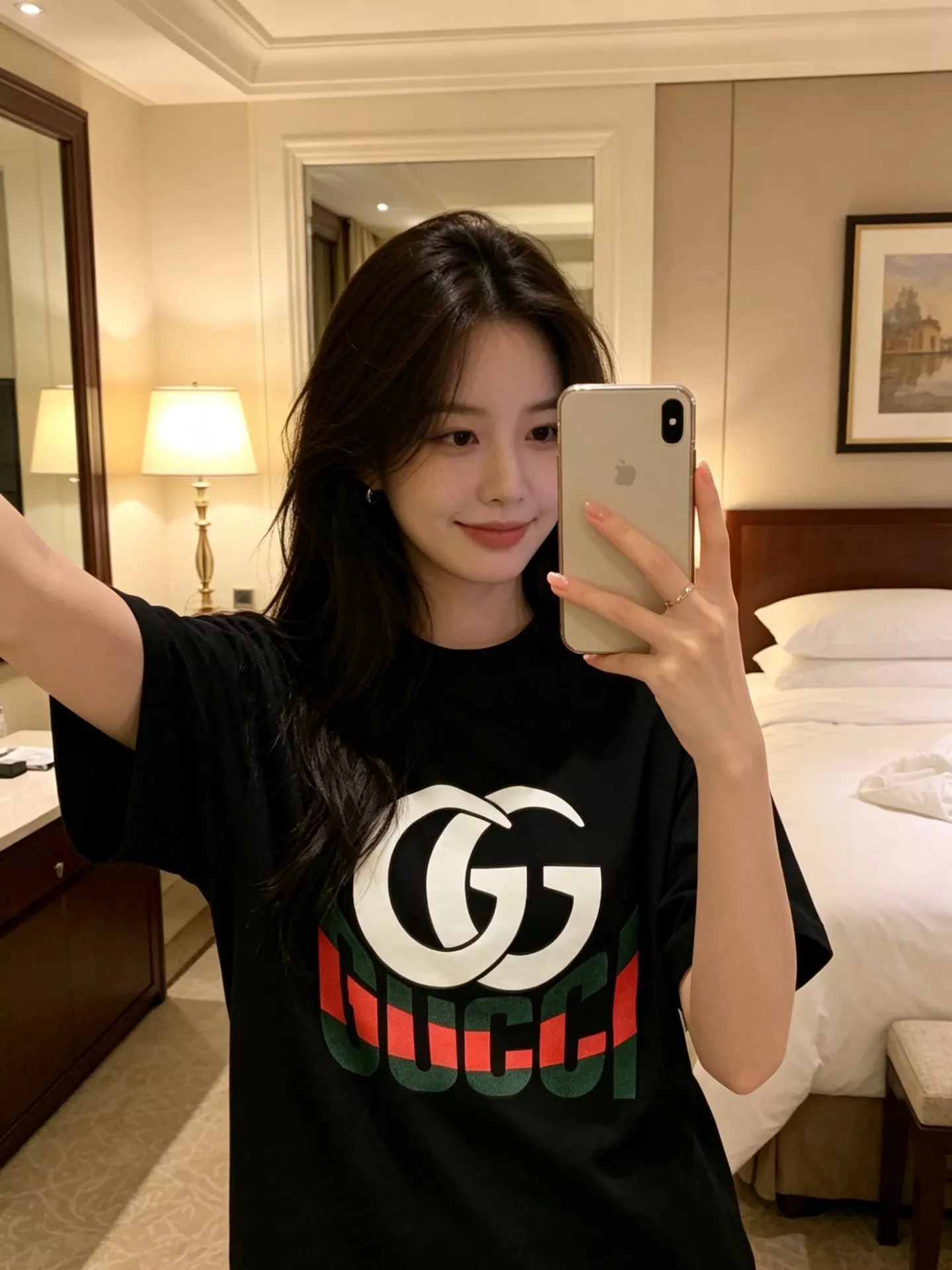 구찌 GG 패치 레드그린 자수 반소매 티셔츠 상세 이미지 12