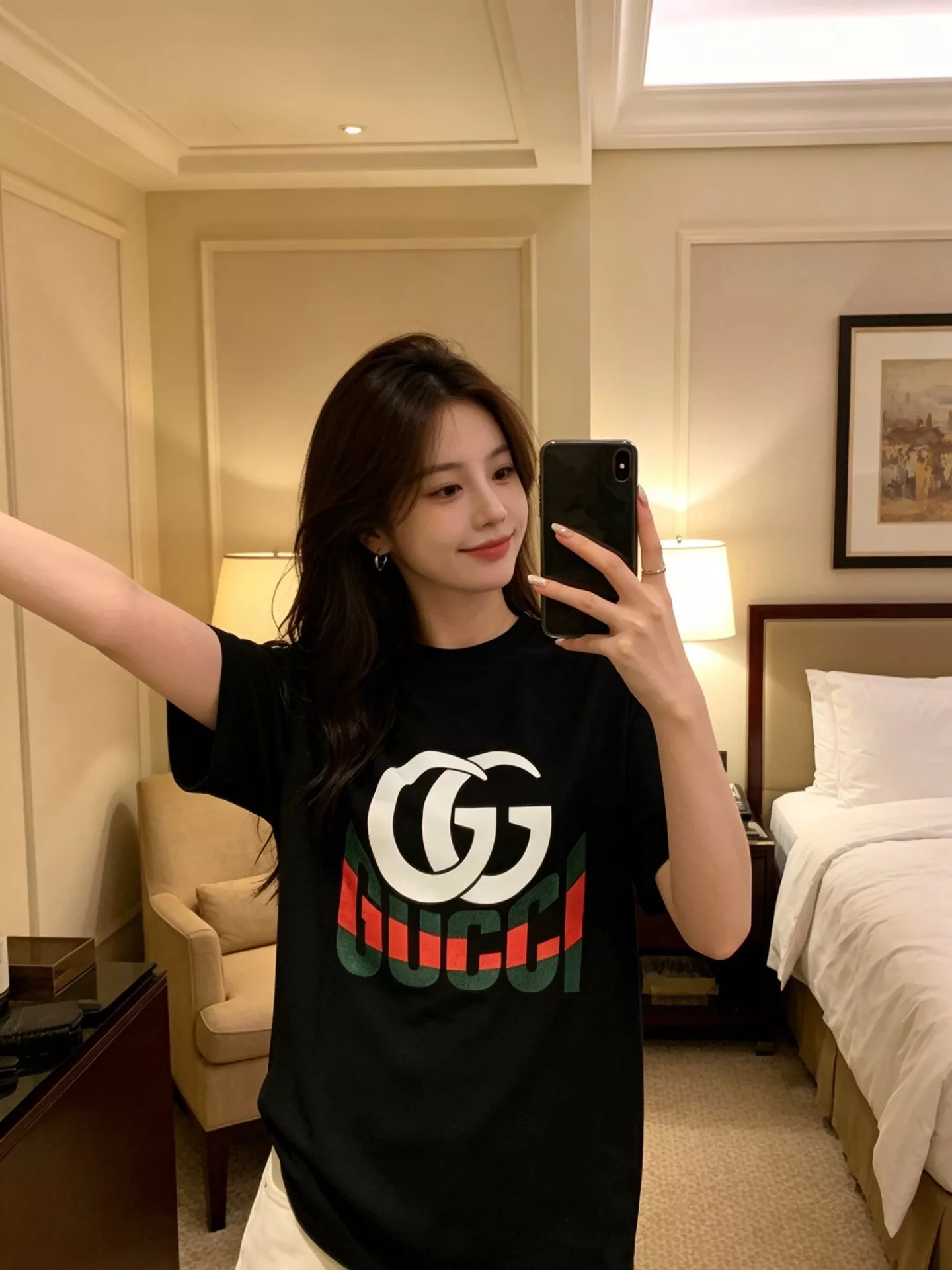 구찌 GG 패치 레드그린 자수 반소매 티셔츠 상세 이미지 13