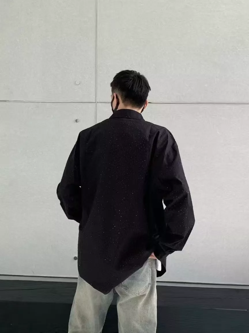 발렌시아가 라인스톤 새틴 긴소매 셔츠 상세 이미지 12