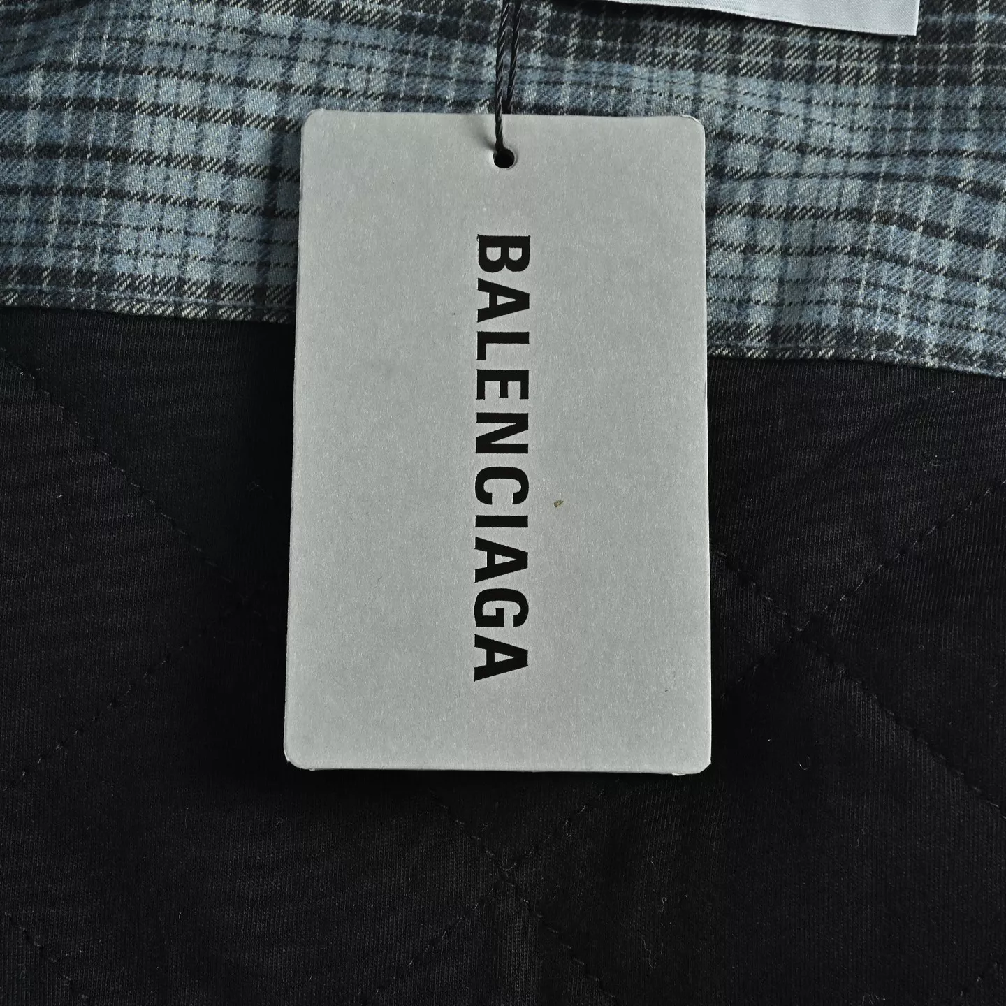 발렌시아가 블루그레이 체크 퀼팅 셔츠 재킷 상세 이미지 7