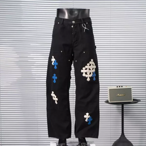 크롬하츠 크로스 패치 워싱 카펜터 데님 팬츠