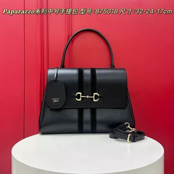 구찌 파파라조 시리즈 미디엄 탑핸들 토트백