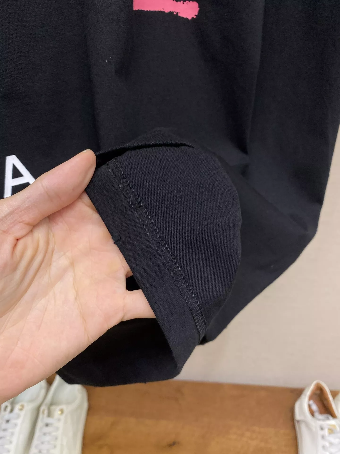 발렌시아가 워싱 디스트로이드 오버사이즈 프린트 반소매 티셔츠 상세 이미지 6