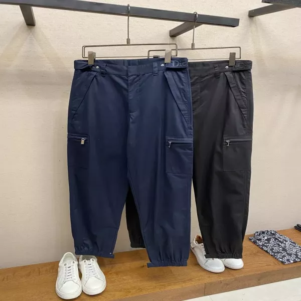 디올 자수 로고 멀티포켓 조절 허리 캐쥬얼 팬츠