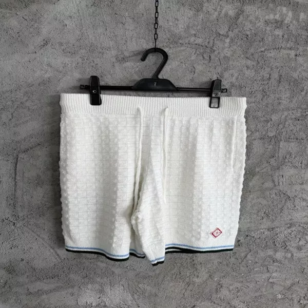 카사블랑카 블록 패턴 코튼 니트 하프 팬츠