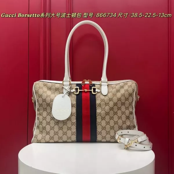 구찌 보르세토 시리즈 대형 GG 패턴 보스턴백