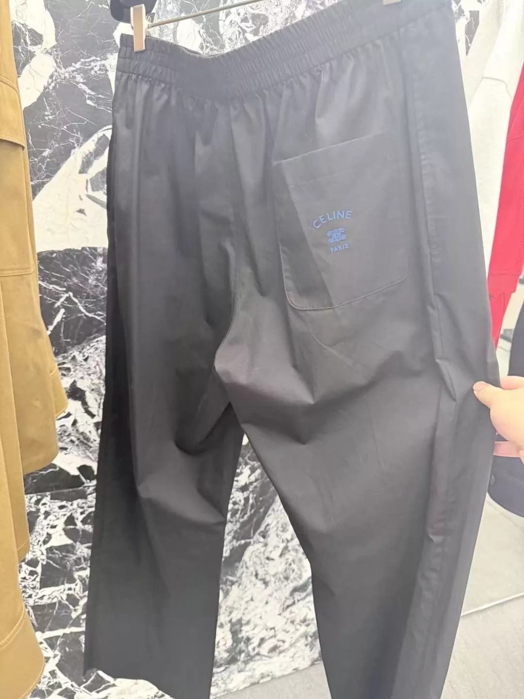 셀린느 자수 디테일 코튼 린넨 혼방 직통 팬츠 상세 이미지 9